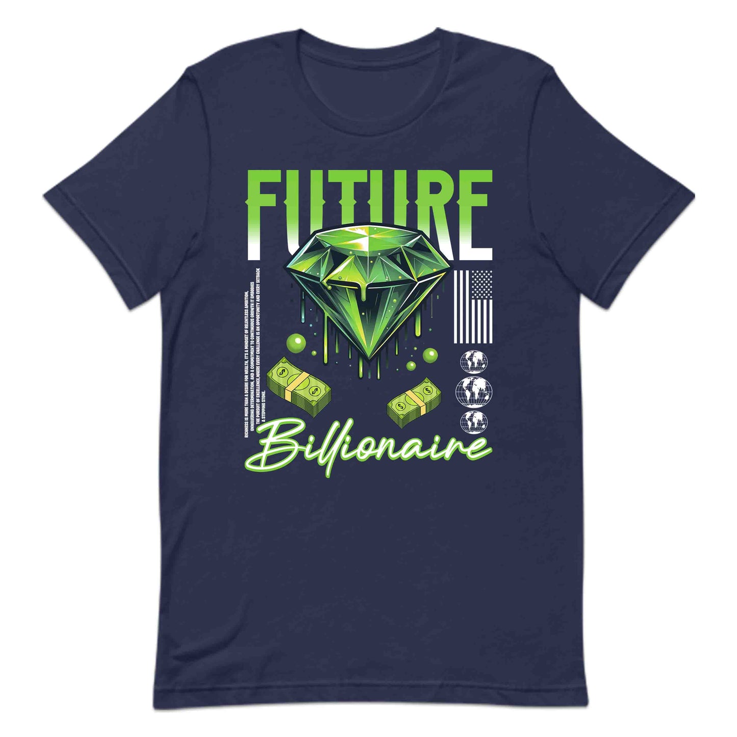 Future Billionaire Green Diamond and Money Motivational Streetwear | PRODUCT CODE: FTREVLBNEGRD