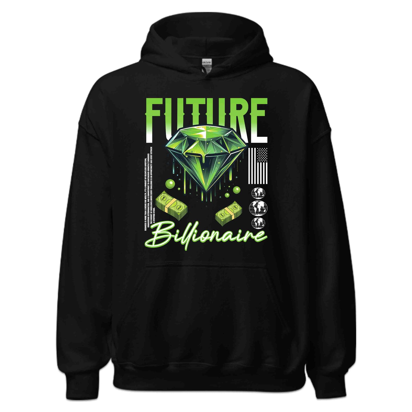 Future Billionaire Green Diamond and Money Motivational Streetwear | PRODUCT CODE: FTREVLBNEGRD