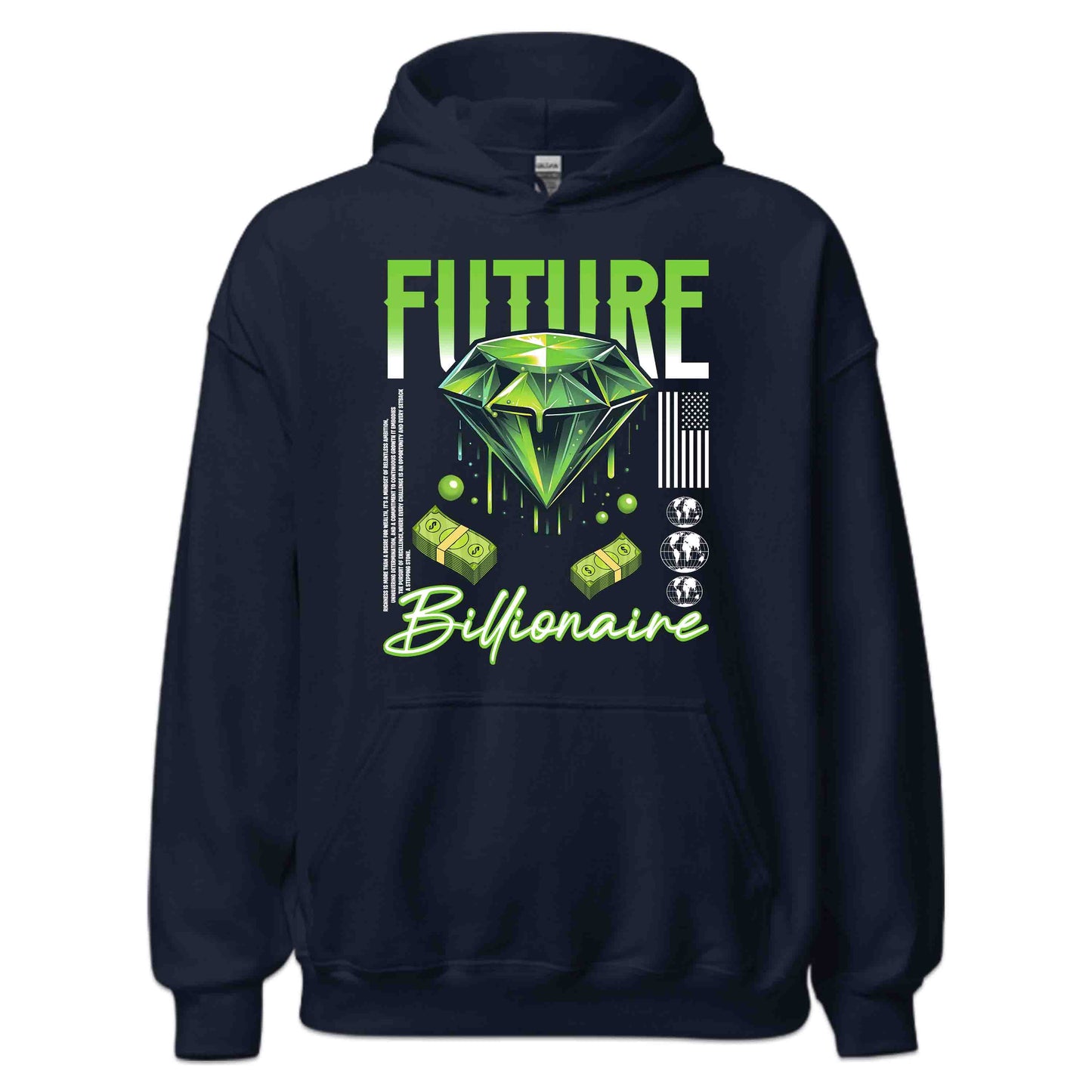 Future Billionaire Green Diamond and Money Motivational Streetwear | PRODUCT CODE: FTREVLBNEGRD