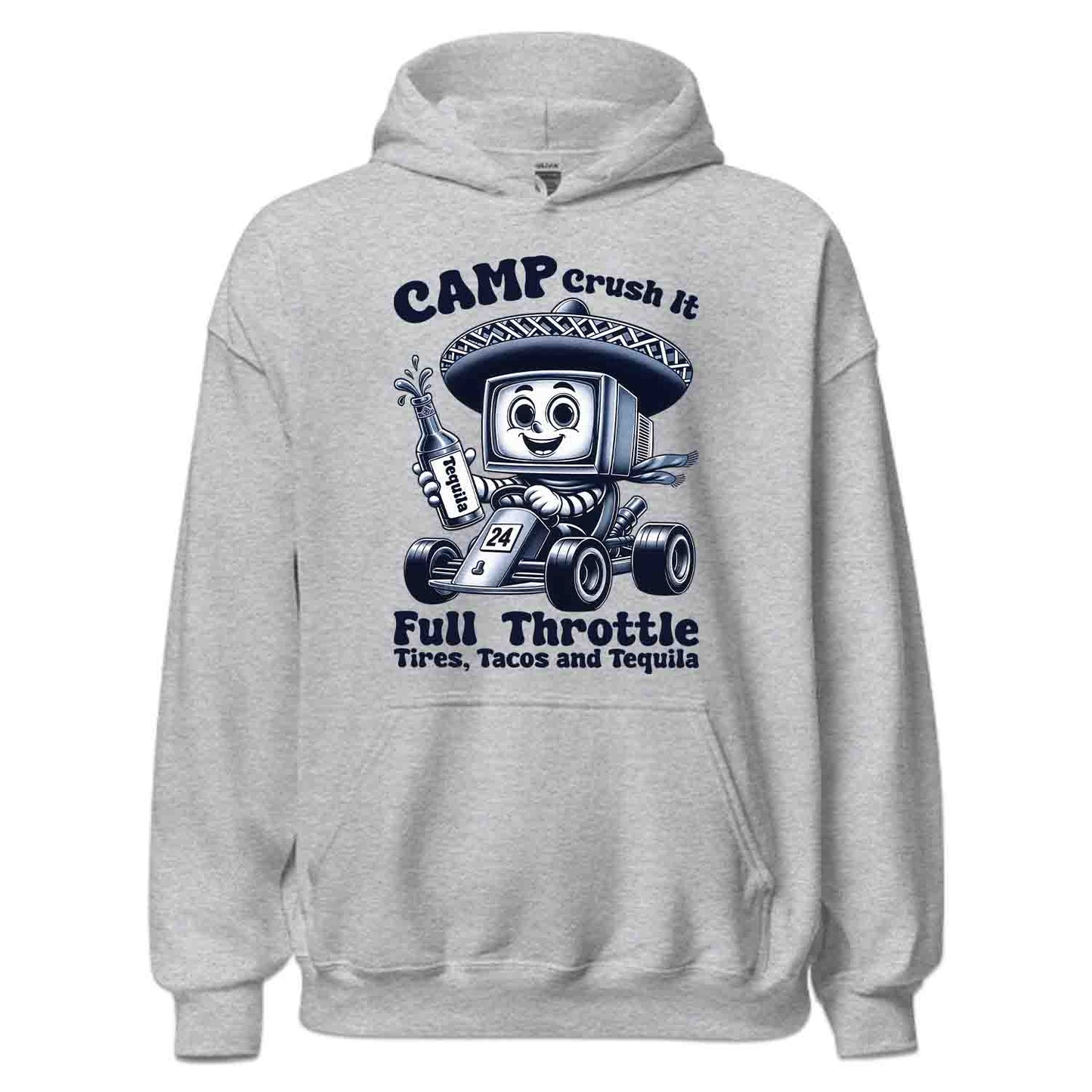 Funny Retro Go-Kart Racer T-Shirt, Sweatshirt, Hoodie – Vintage TV Sombrero Character & Fiesta Vibes | PRODUCT CODE: FUIENXRPGKYS