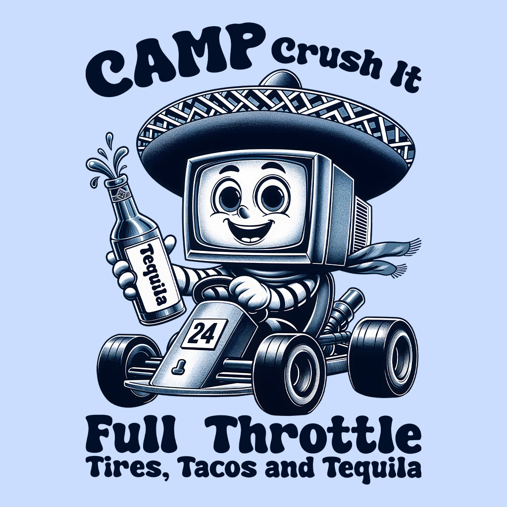 Funny Retro Go-Kart Racer T-Shirt, Sweatshirt, Hoodie – Vintage TV Sombrero Character & Fiesta Vibes | PRODUCT CODE: FUIENXRPGKYS