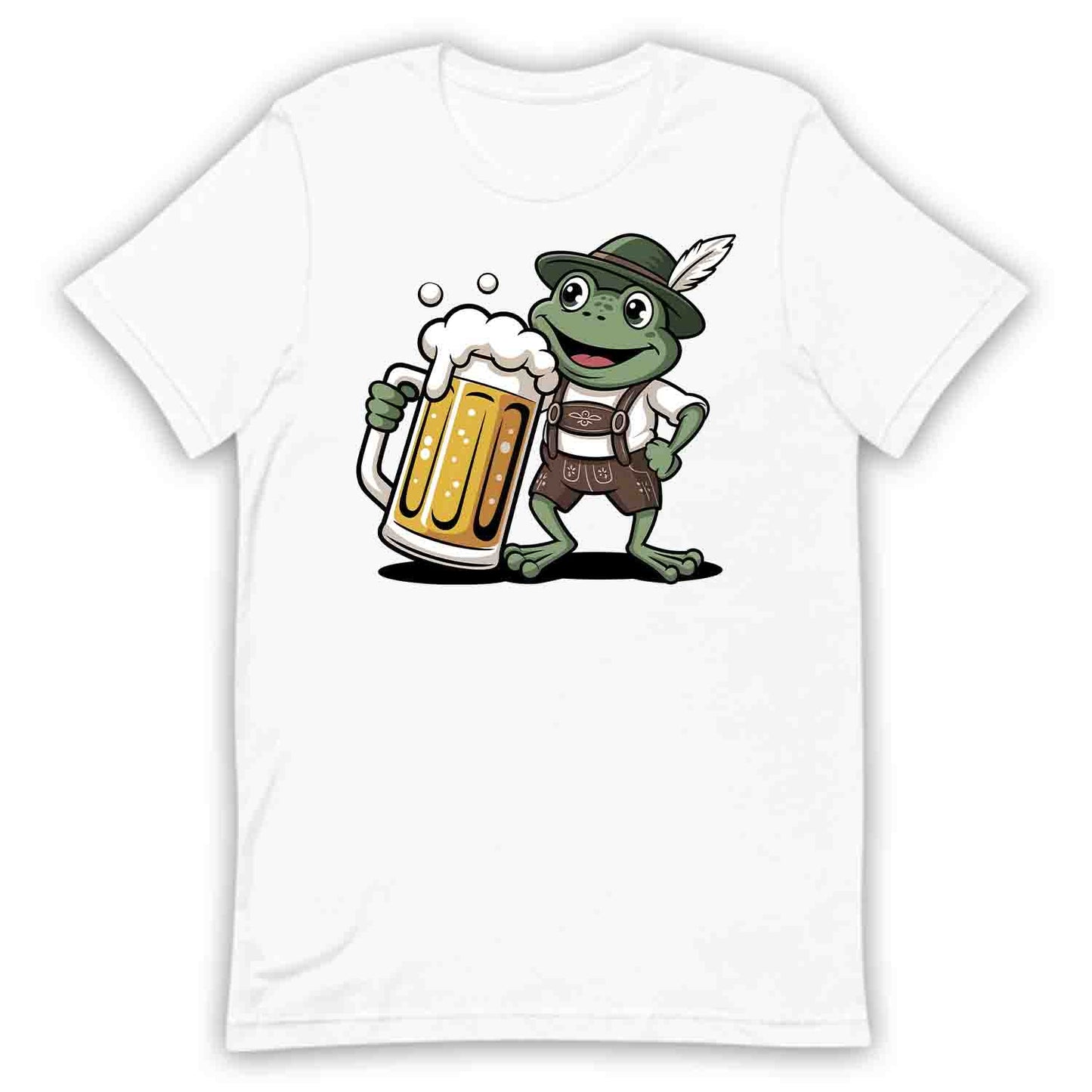 Hoppy Oktoberfest Frog T-Shirt, Cute Lederhosen Beer Mug Tee, Bavarian Drinking Shirt, Festival & Beer Lovers Top | PRODUCT CODE: FVCXGDUTR