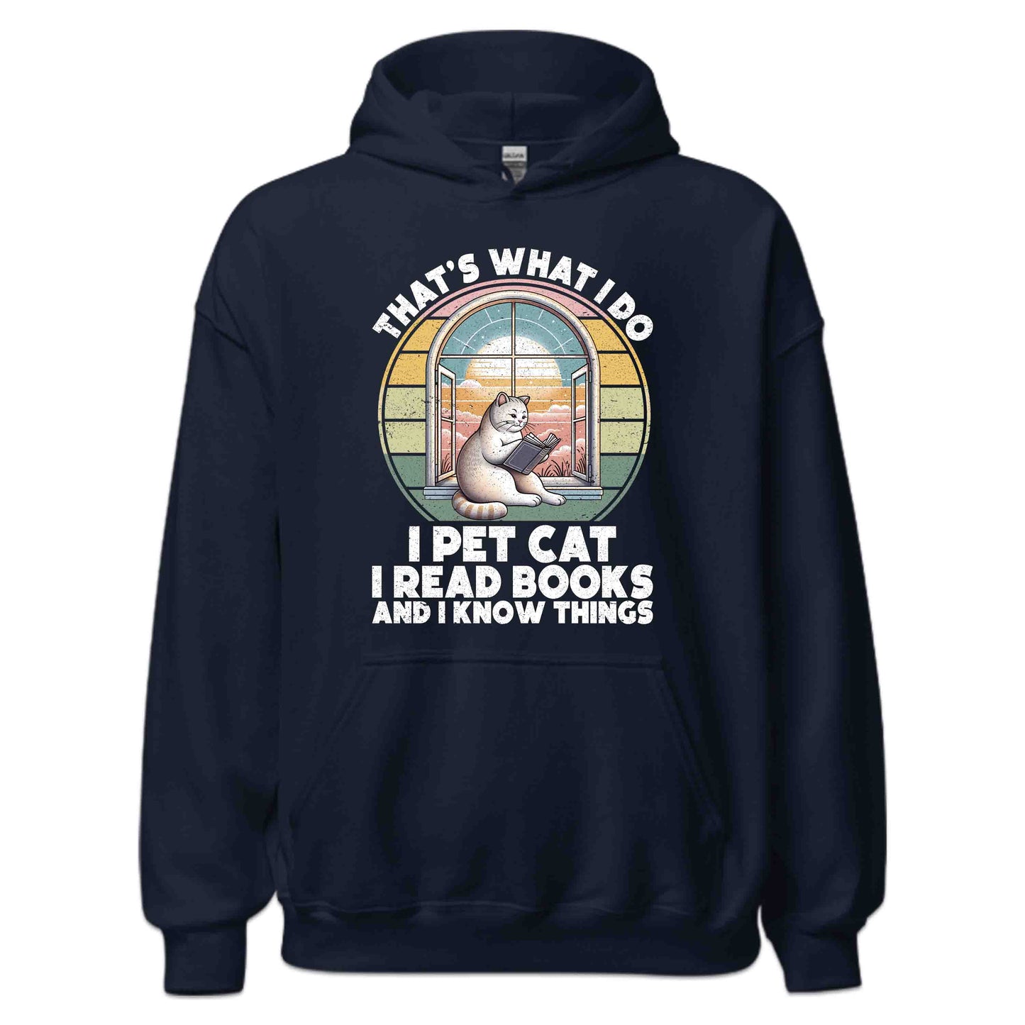 Retro Book Lover Cat Tee | Cozy Reading Hoodie & Sweatshirt | PRODUCT CODE: FYNBEKAPEQN