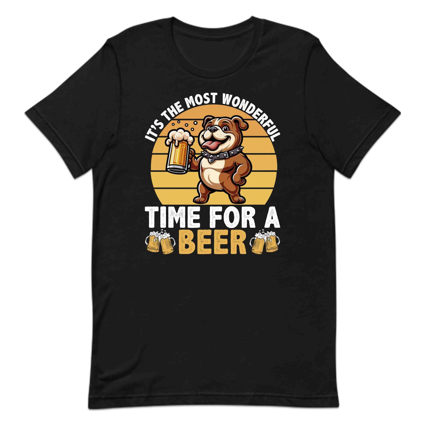 Bulldog Beer Drinking It's The Most Wonderful Time For A Beer Dog Holding A Pint | PRODUCT CODE: FYNBLDGKRMO