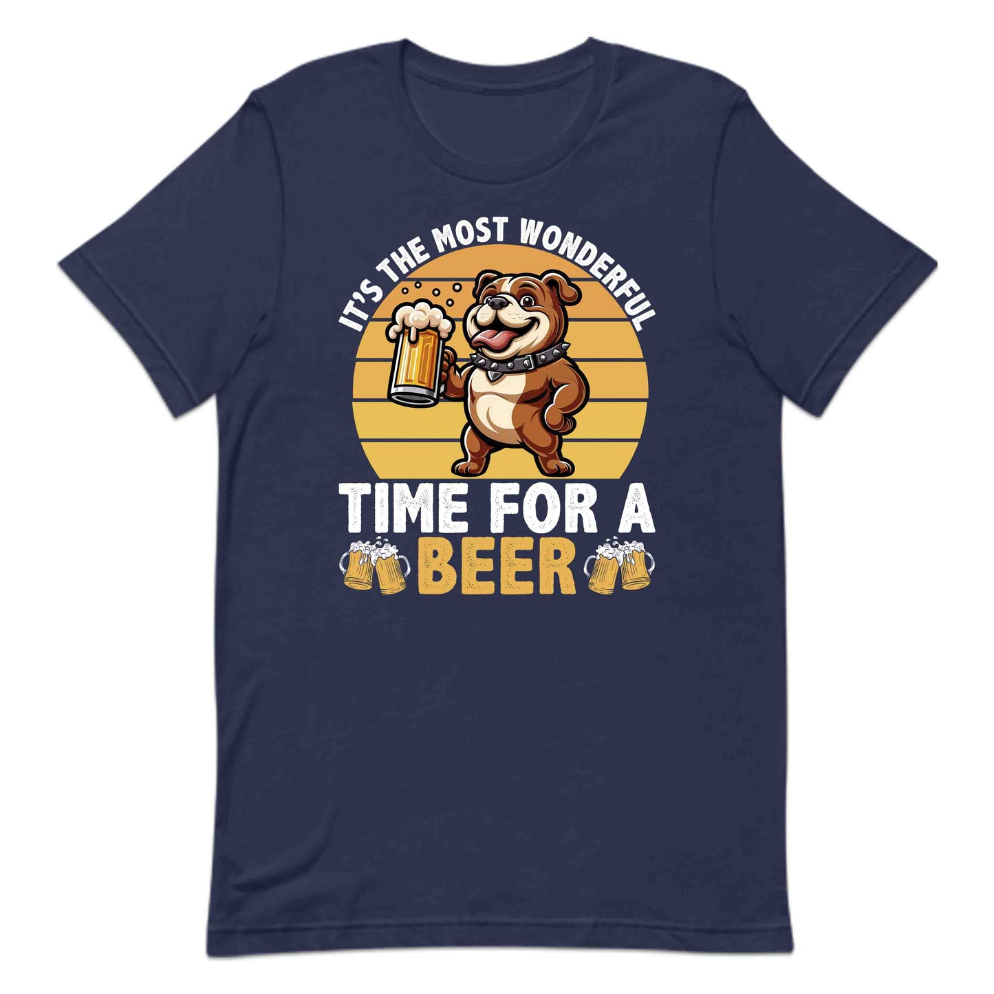 Bulldog Beer Drinking It's The Most Wonderful Time For A Beer Dog Holding A Pint | PRODUCT CODE: FYNBLDGKRMO