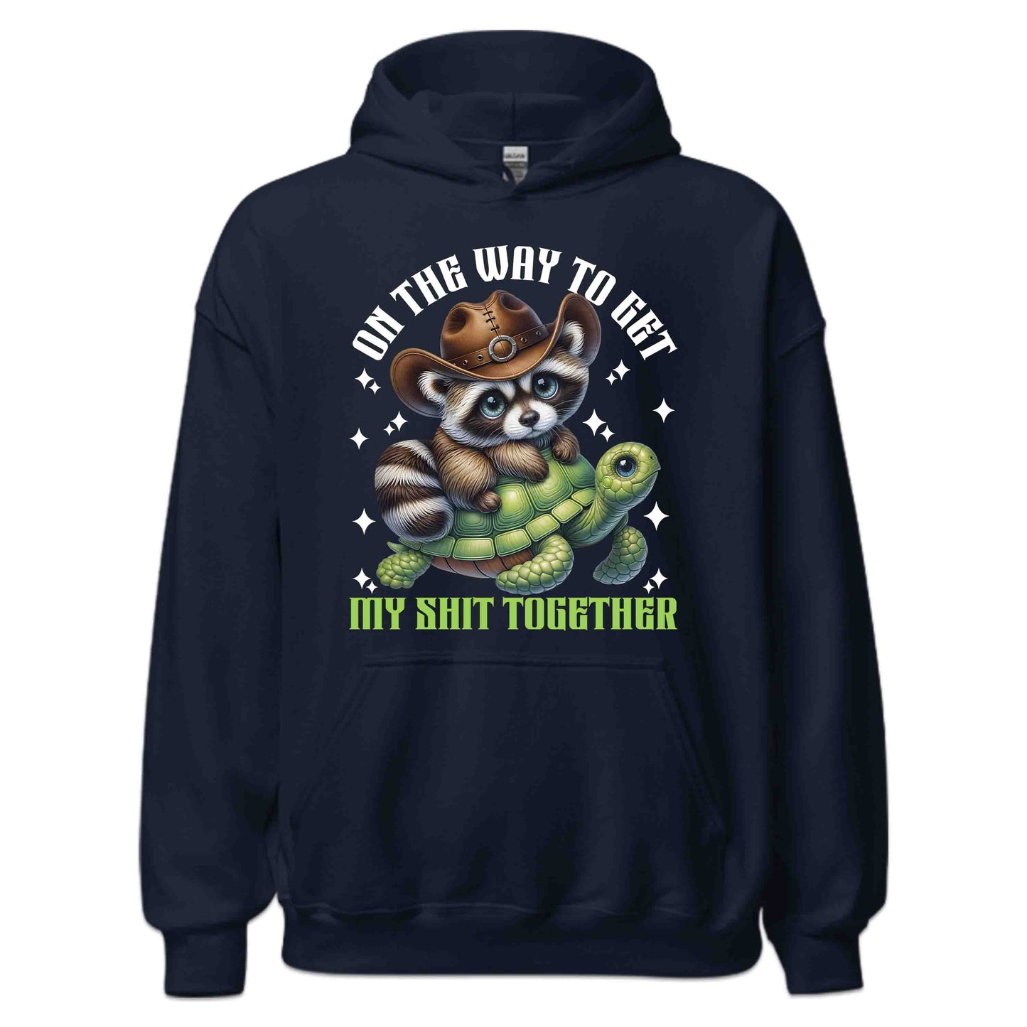 Funny Cowboy Raccoon & Turtle Western Animal Humor Cute Turtle Ride | PRODUCT CODE: FYNCWBORANTU