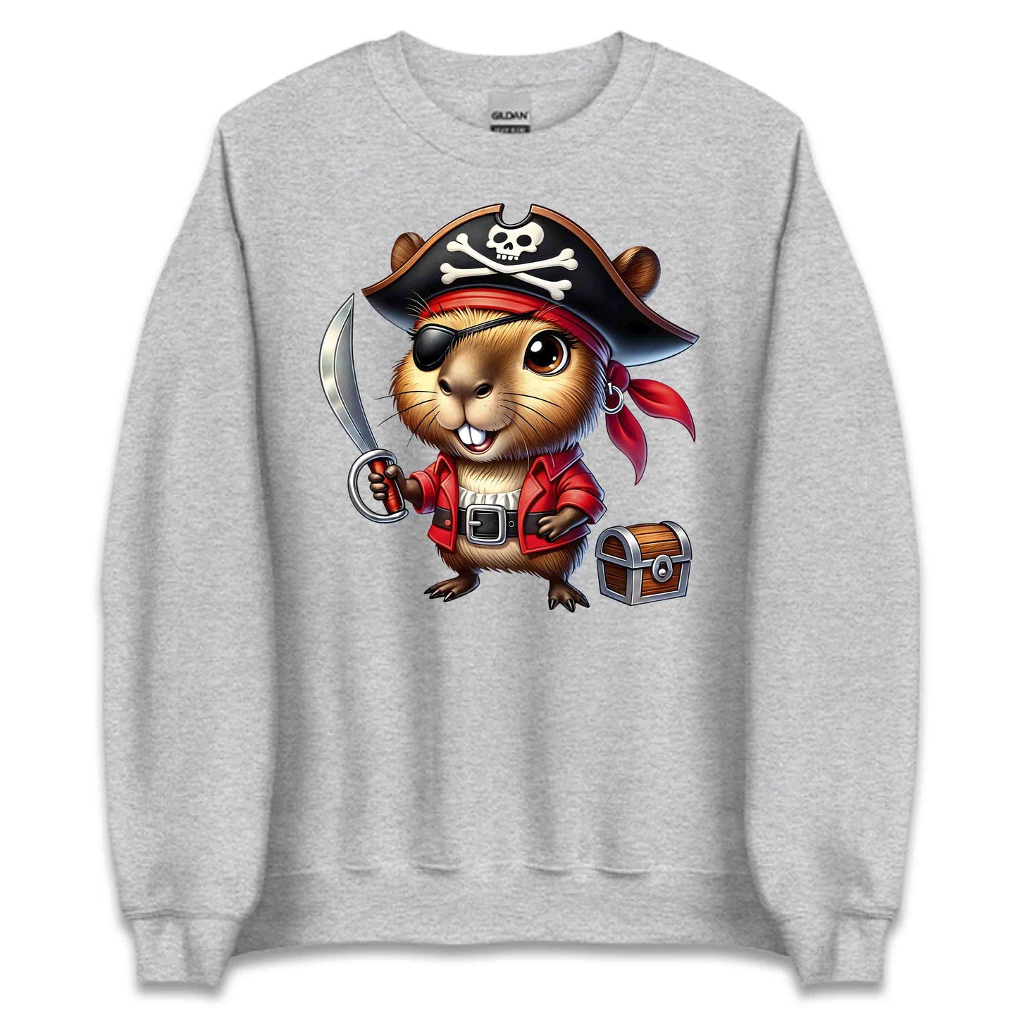 Funny Pirate Capybara Nautical Adventure Rodent Pirate Holding Sword | PRODUCT CODE: FYNPRTECYPB