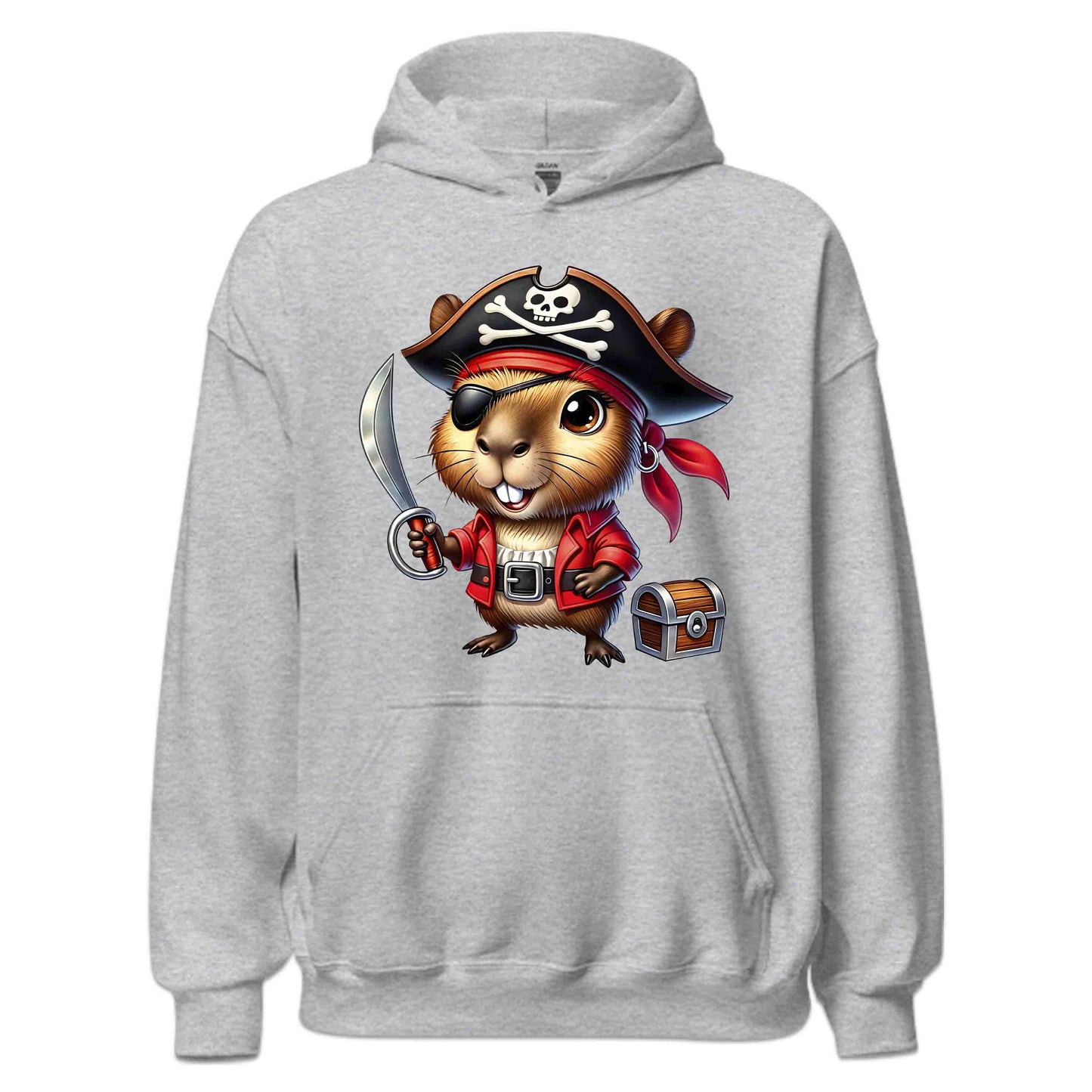 Funny Pirate Capybara Nautical Adventure Rodent Pirate Holding Sword | PRODUCT CODE: FYNPRTECYPB
