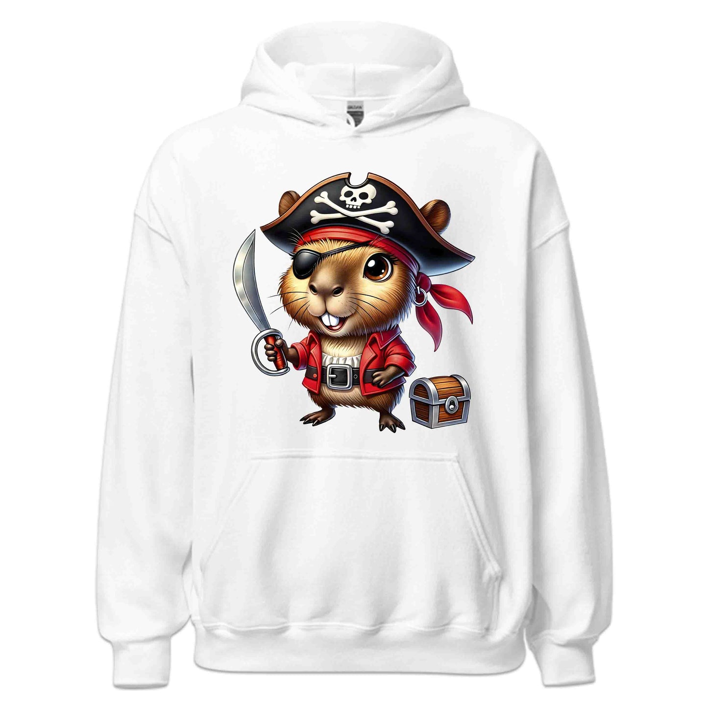 Funny Pirate Capybara Nautical Adventure Rodent Pirate Holding Sword | PRODUCT CODE: FYNPRTECYPB