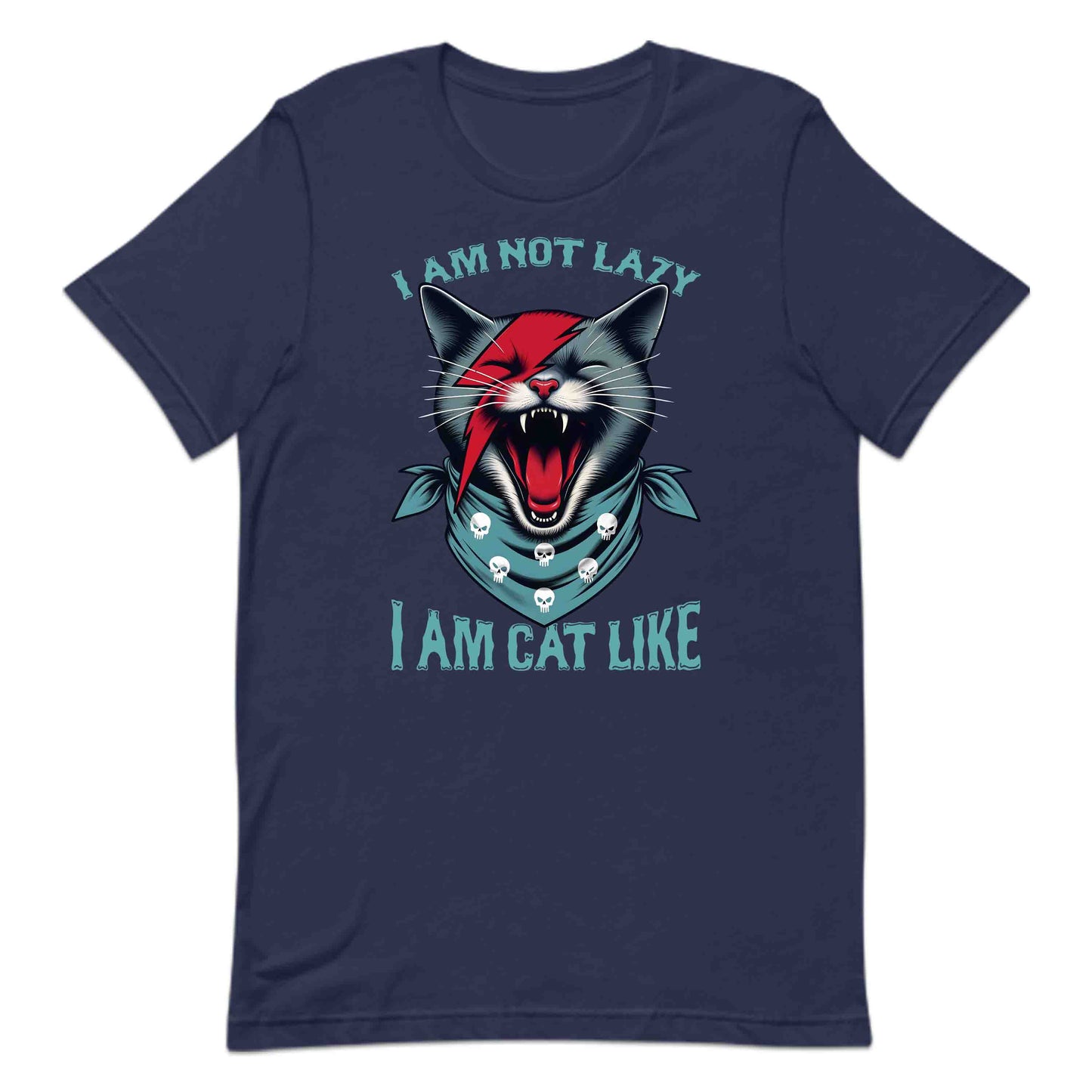 Rockstar Cat Fierce Punk Feline Snarling Kitty with Skull Bandana & Lightning Bolt | PRODUCT CODE: FYNRCKTASPKU