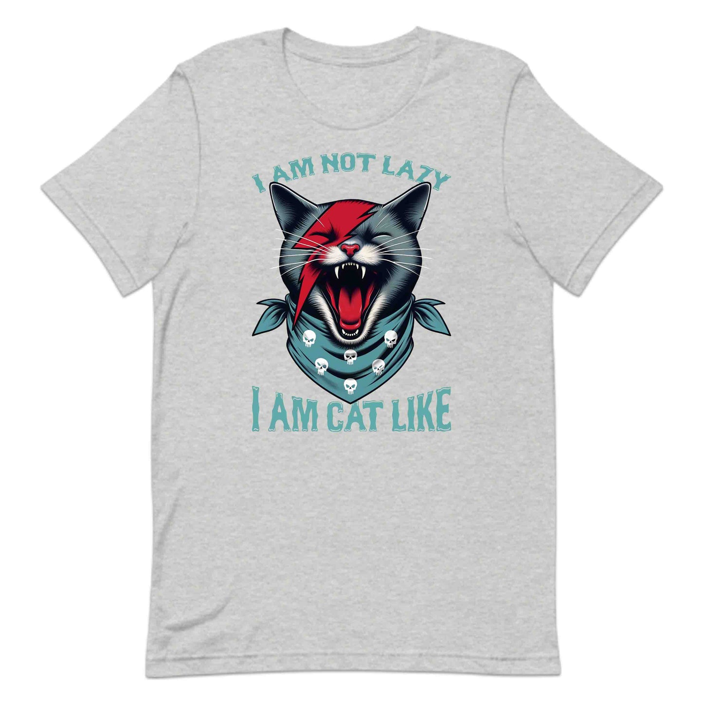 Rockstar Cat Fierce Punk Feline Snarling Kitty with Skull Bandana & Lightning Bolt | PRODUCT CODE: FYNRCKTASPKU