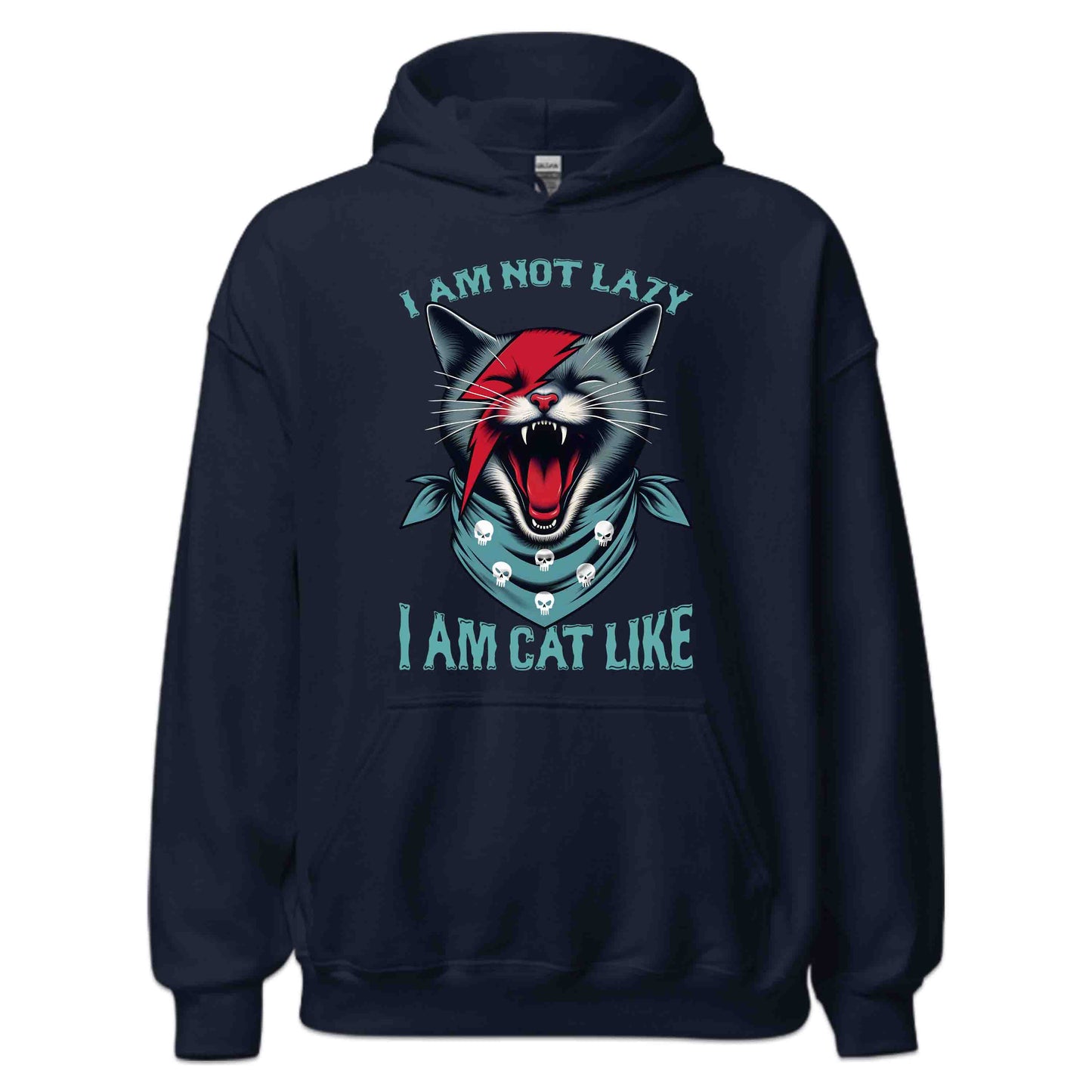 Rockstar Cat Fierce Punk Feline Snarling Kitty with Skull Bandana & Lightning Bolt | PRODUCT CODE: FYNRCKTASPKU