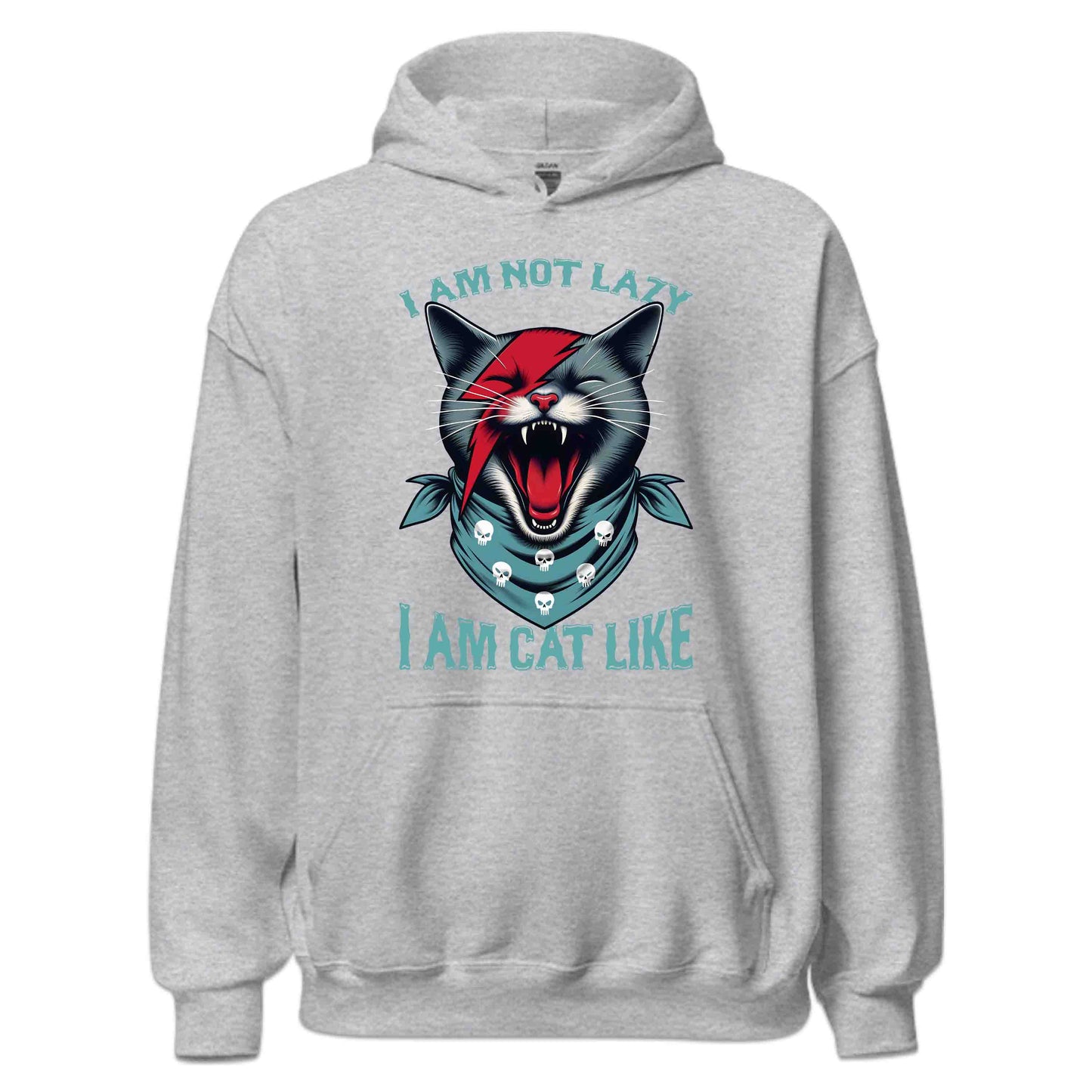 Rockstar Cat Fierce Punk Feline Snarling Kitty with Skull Bandana & Lightning Bolt | PRODUCT CODE: FYNRCKTASPKU