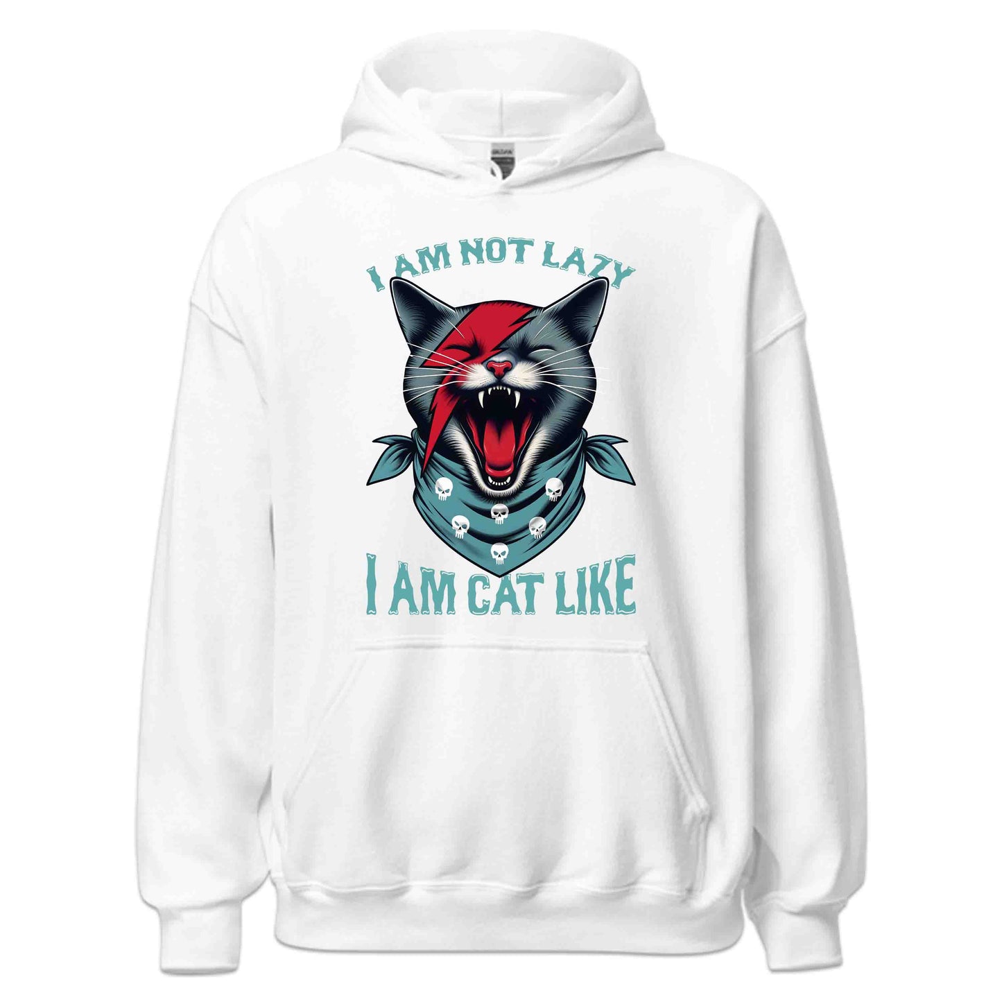 Rockstar Cat Fierce Punk Feline Snarling Kitty with Skull Bandana & Lightning Bolt | PRODUCT CODE: FYNRCKTASPKU