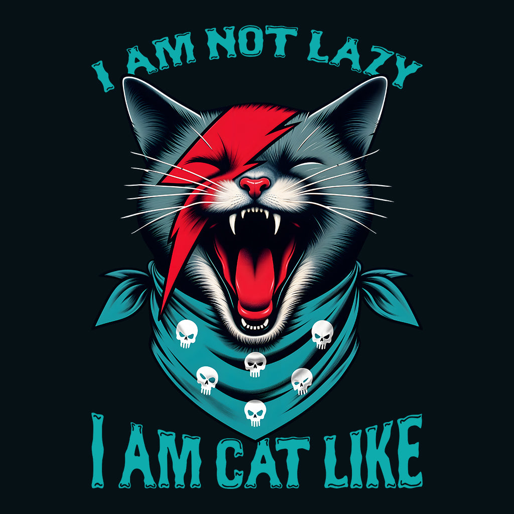 Rockstar Cat Fierce Punk Feline Snarling Kitty with Skull Bandana & Lightning Bolt | PRODUCT CODE: FYNRCKTASPKU
