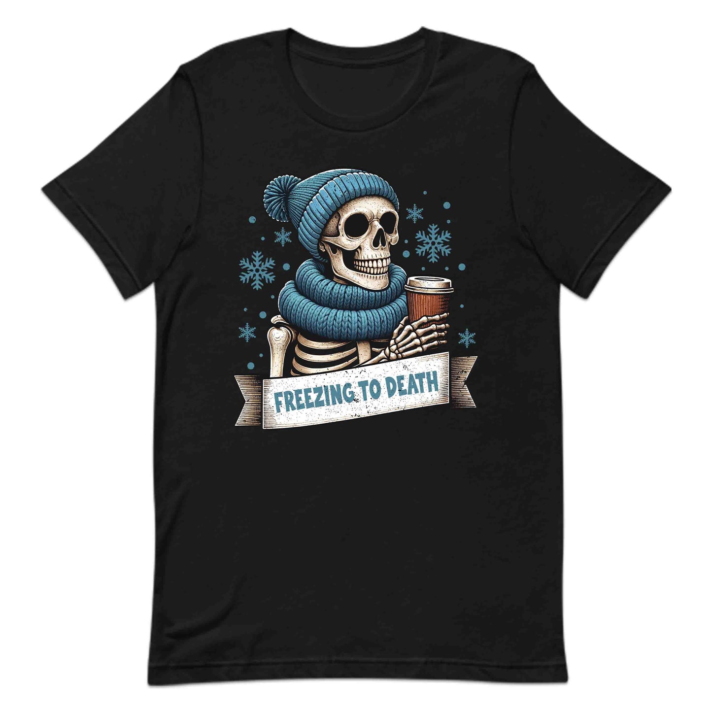 Freezing To Death Skeleton Christmas Dark Humor Edgy Xmas | PRODUCT CODE: FZRNGTDSKLCM