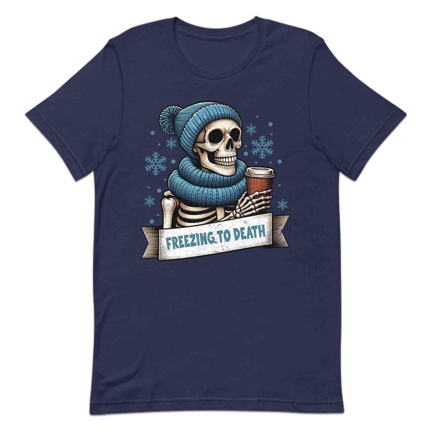 Freezing To Death Skeleton Christmas Dark Humor Edgy Xmas | PRODUCT CODE: FZRNGTDSKLCM