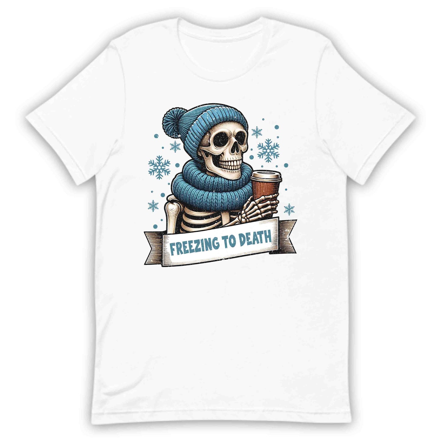 Freezing To Death Skeleton Christmas Dark Humor Edgy Xmas | PRODUCT CODE: FZRNGTDSKLCM