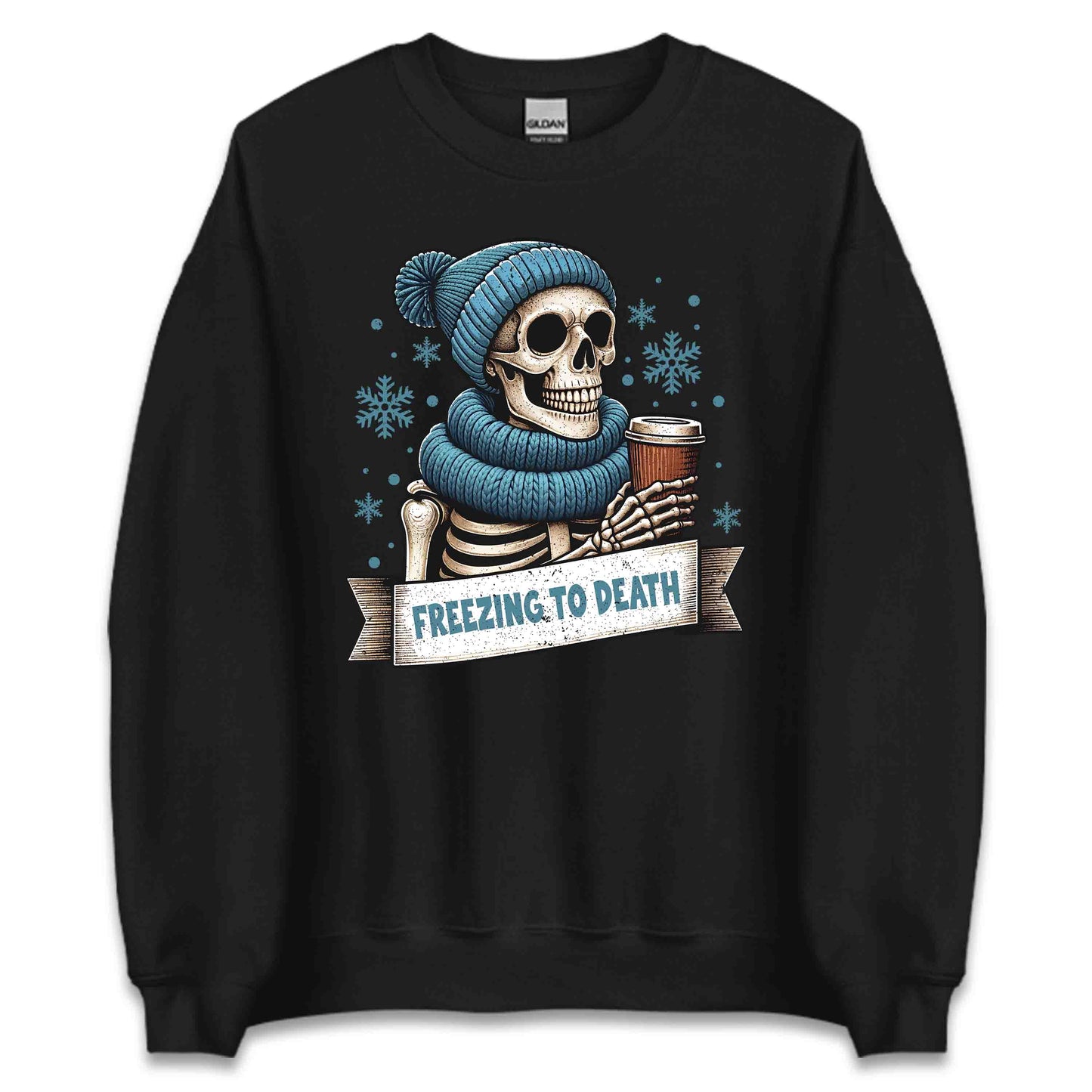 Freezing To Death Skeleton Christmas Dark Humor Edgy Xmas | PRODUCT CODE: FZRNGTDSKLCM