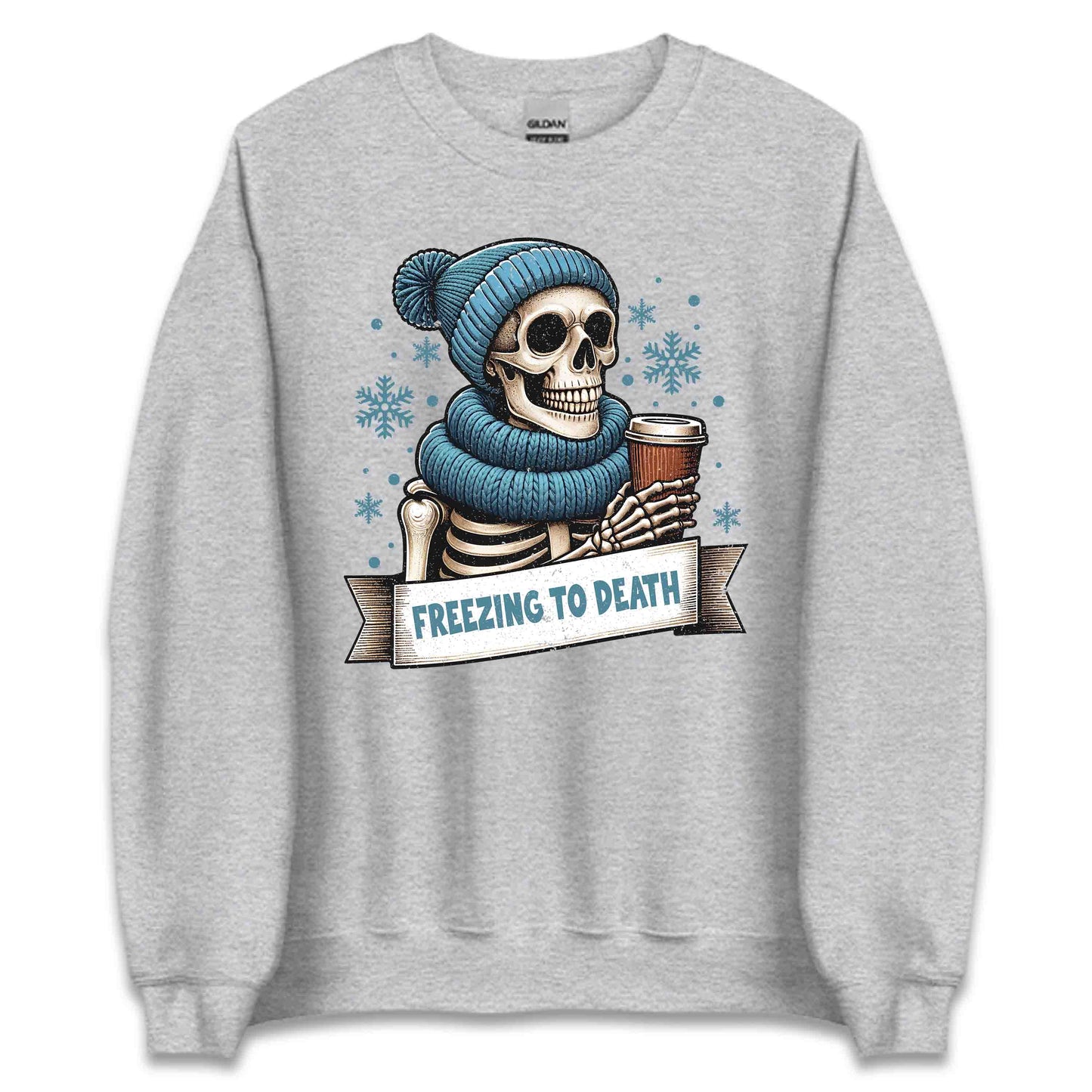 Freezing To Death Skeleton Christmas Dark Humor Edgy Xmas | PRODUCT CODE: FZRNGTDSKLCM