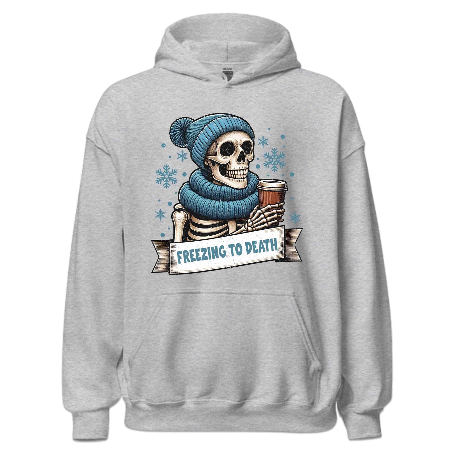 Freezing To Death Skeleton Christmas Dark Humor Edgy Xmas | PRODUCT CODE: FZRNGTDSKLCM