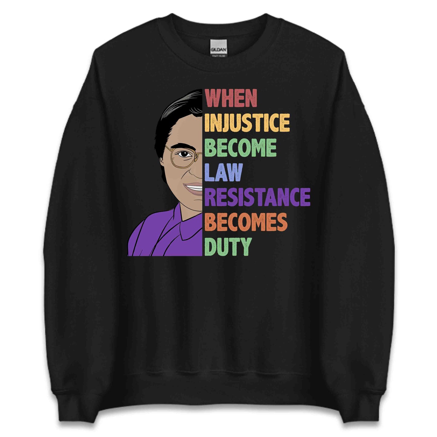 RBG When Injustice Becomes Law Resistance Becomes Duty Political Protest Feminist Ruth Bader Ginsburg | PRODUCT CODE: GBRWHNJUST