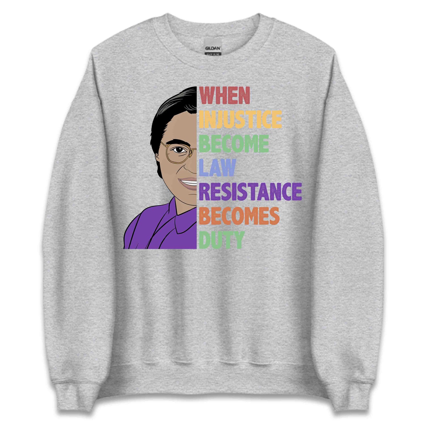 RBG When Injustice Becomes Law Resistance Becomes Duty Political Protest Feminist Ruth Bader Ginsburg | PRODUCT CODE: GBRWHNJUST