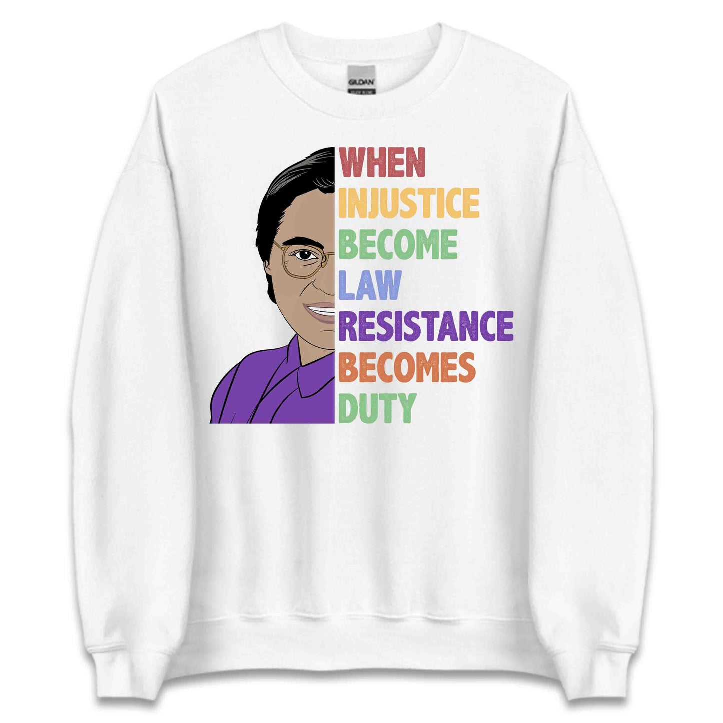 RBG When Injustice Becomes Law Resistance Becomes Duty Political Protest Feminist Ruth Bader Ginsburg | PRODUCT CODE: GBRWHNJUST