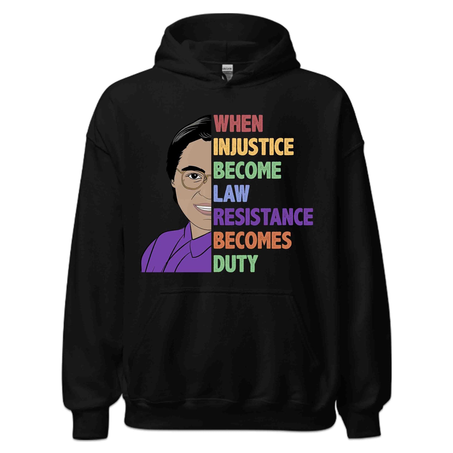 RBG When Injustice Becomes Law Resistance Becomes Duty Political Protest Feminist Ruth Bader Ginsburg | PRODUCT CODE: GBRWHNJUST