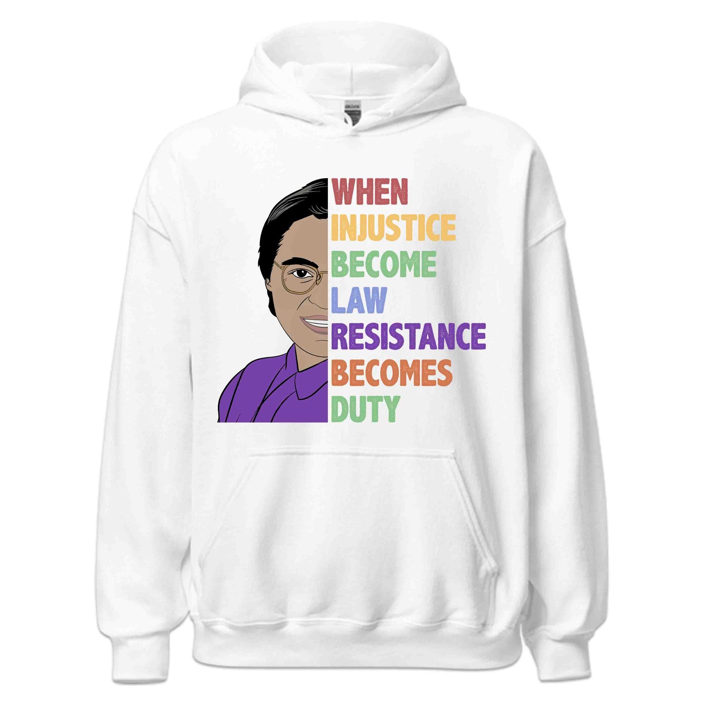 RBG When Injustice Becomes Law Resistance Becomes Duty Political Protest Feminist Ruth Bader Ginsburg | PRODUCT CODE: GBRWHNJUST