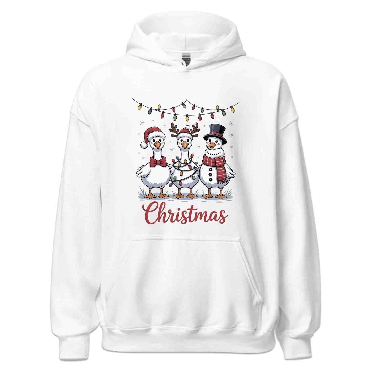 Christmas Geese T-Shirt, Holiday Goose Family Sweatshirt, Festive Santa Hoodie | PRODUCT CODE: GCSBVCSAX