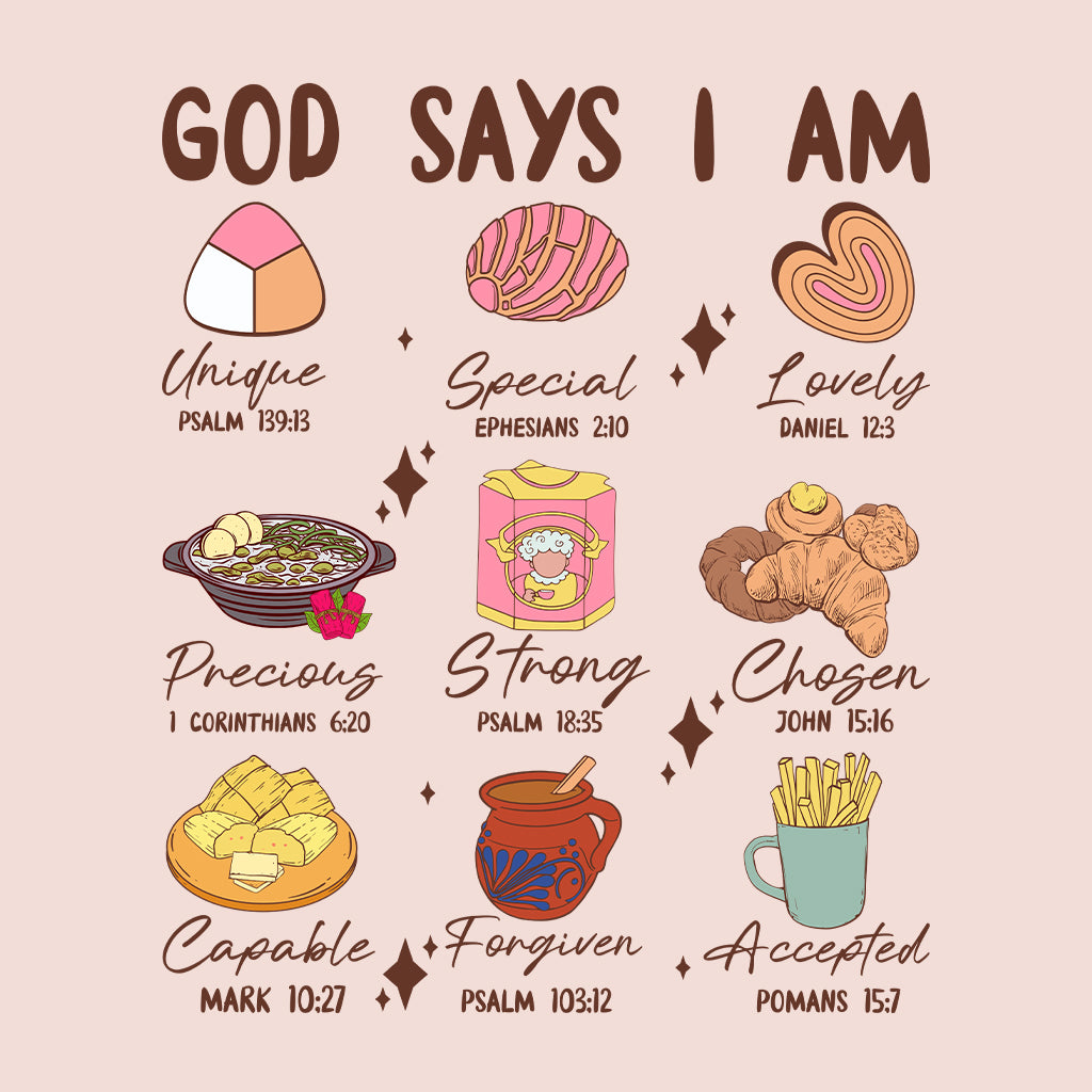 God Says I Am, Mexican Christmas Christian Bible Verse Latino Xmas | PRODUCT CODE: GDSYMACHRBL
