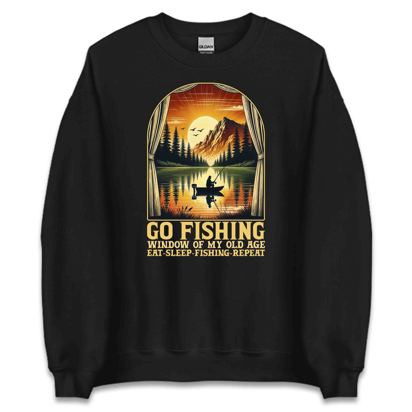 Go Fishing Retro Sunset Eat Sleep Fishing Repeat | PRODUCT CODE: GFSHNRTSNUF