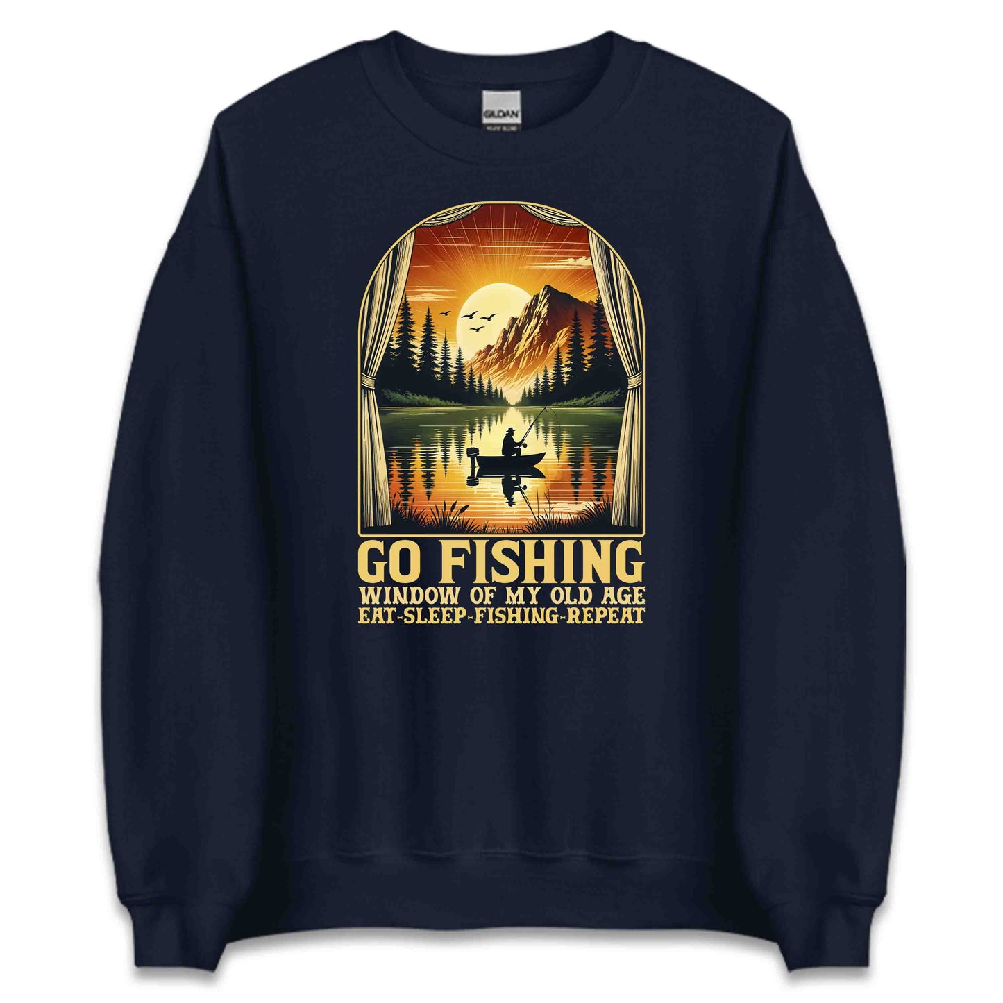 Go Fishing Retro Sunset Eat Sleep Fishing Repeat | PRODUCT CODE: GFSHNRTSNUF