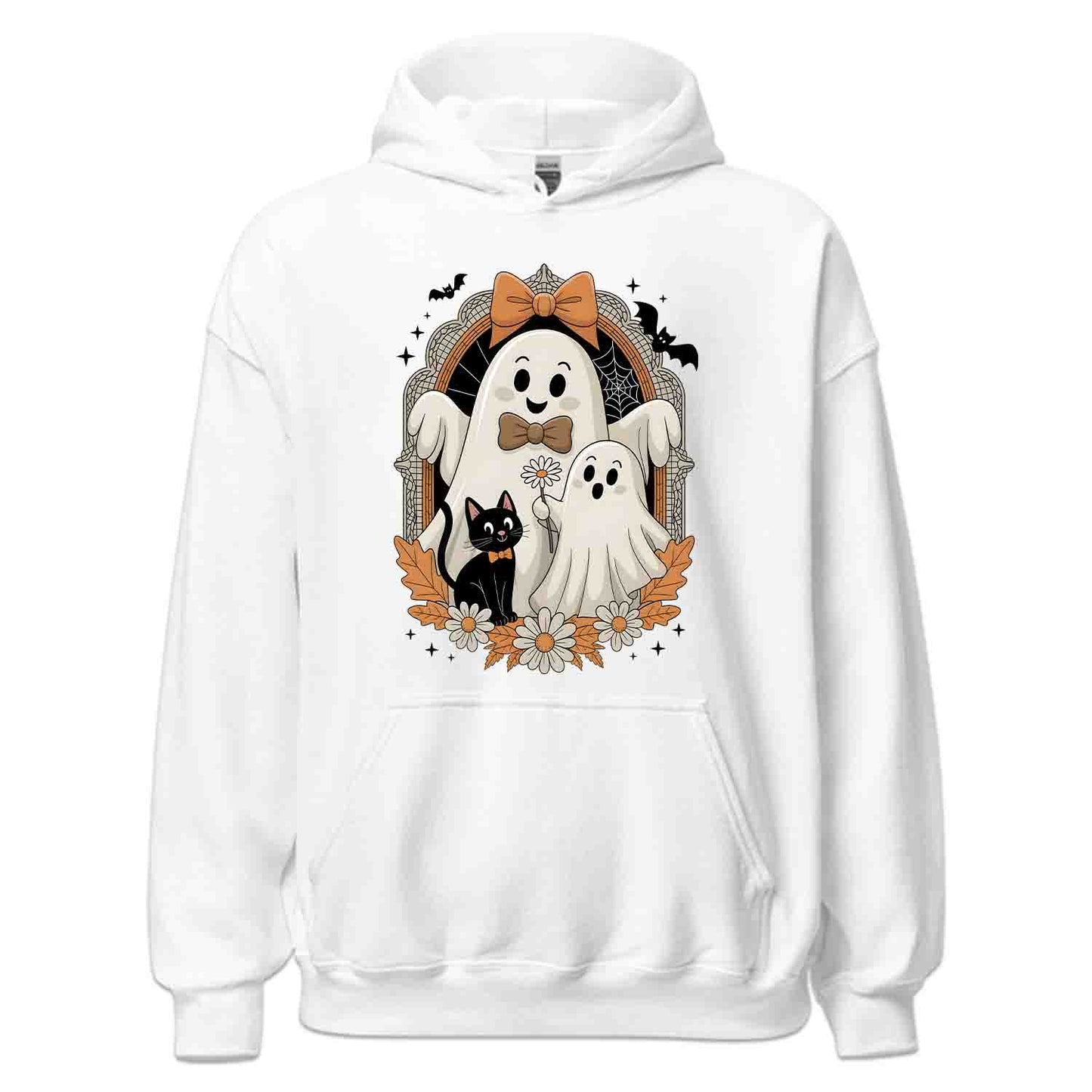 Cute Ghost Family T-Shirt, Spooky Season Sweatshirt, Black Cat Hoodie | PRODUCT CODE: GHFLWERMY