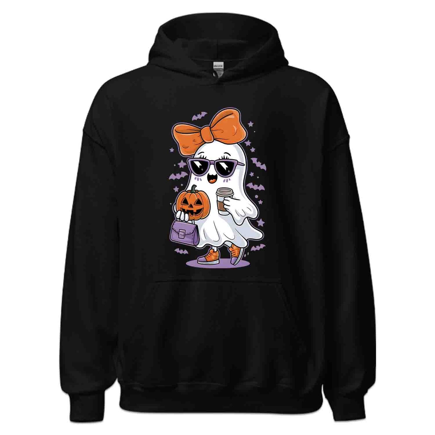 Cute Girly Ghost T-Shirt, Spooky Chic Sweatshirt, Pumpkin Coffee Hoodie | PRODUCT CODE: GKLWRYIHCN