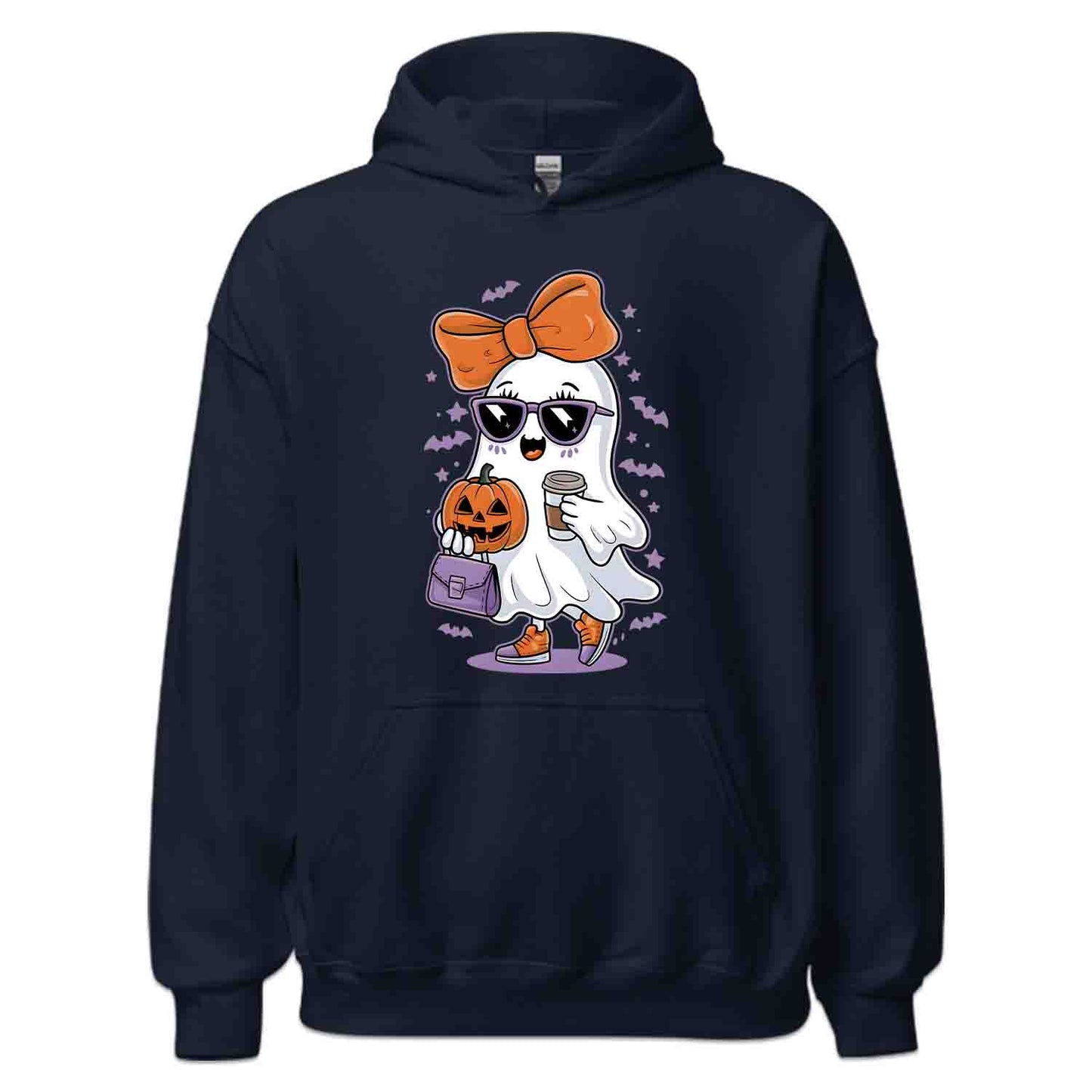 Cute Girly Ghost T-Shirt, Spooky Chic Sweatshirt, Pumpkin Coffee Hoodie | PRODUCT CODE: GKLWRYIHCN