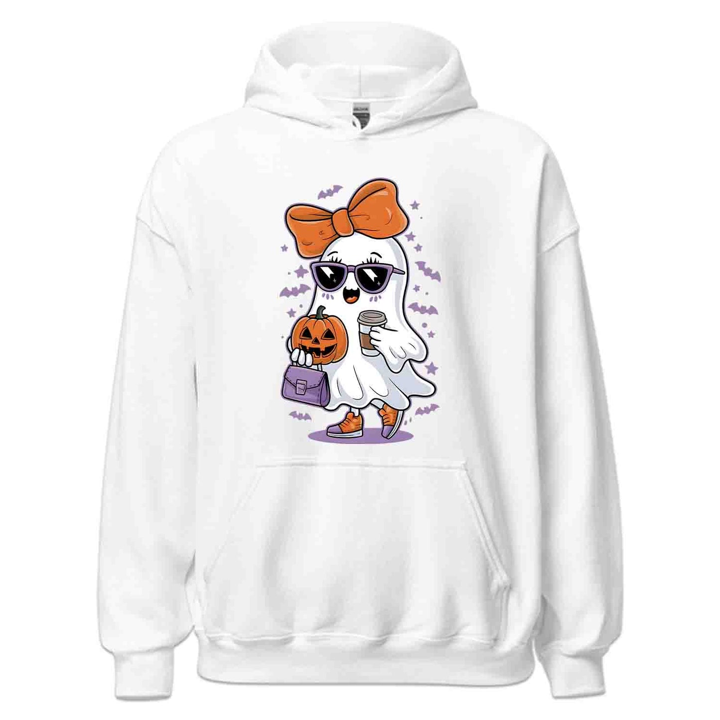 Cute Girly Ghost T-Shirt, Spooky Chic Sweatshirt, Pumpkin Coffee Hoodie | PRODUCT CODE: GKLWRYIHCN