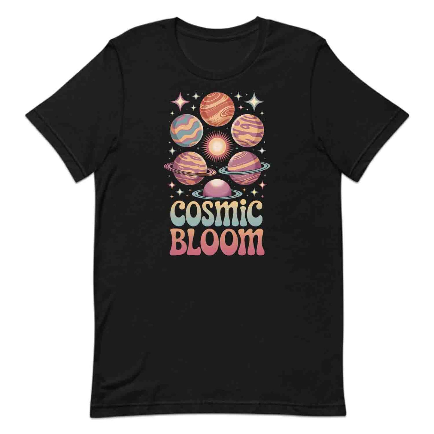 Groovy Cosmic Bloom T-Shirt, Retro Space Sweatshirt, Psychedelic Planet Hoodie | PRODUCT CODE: GKQHGWE