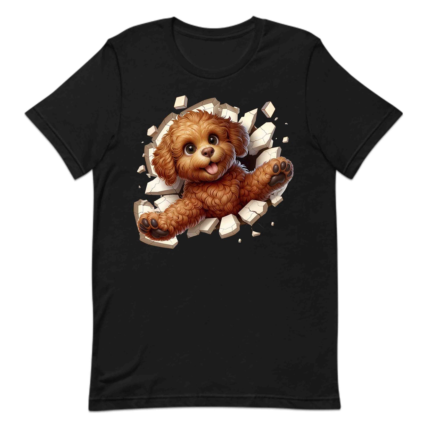 Goldendoodle Breaking Through Wall 3D Realistic Dog | PRODUCT CODE: GLDNOBRKNGWLH