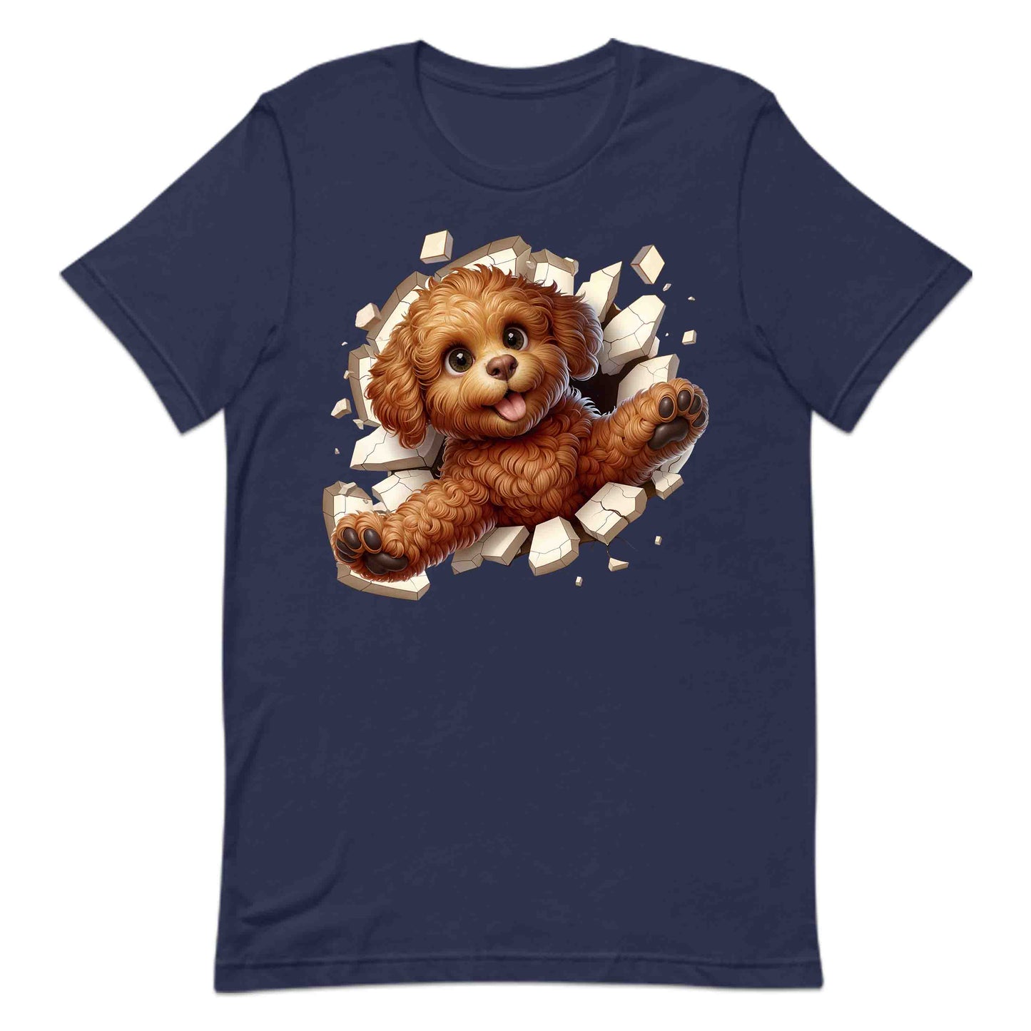 Goldendoodle Breaking Through Wall 3D Realistic Dog | PRODUCT CODE: GLDNOBRKNGWLH