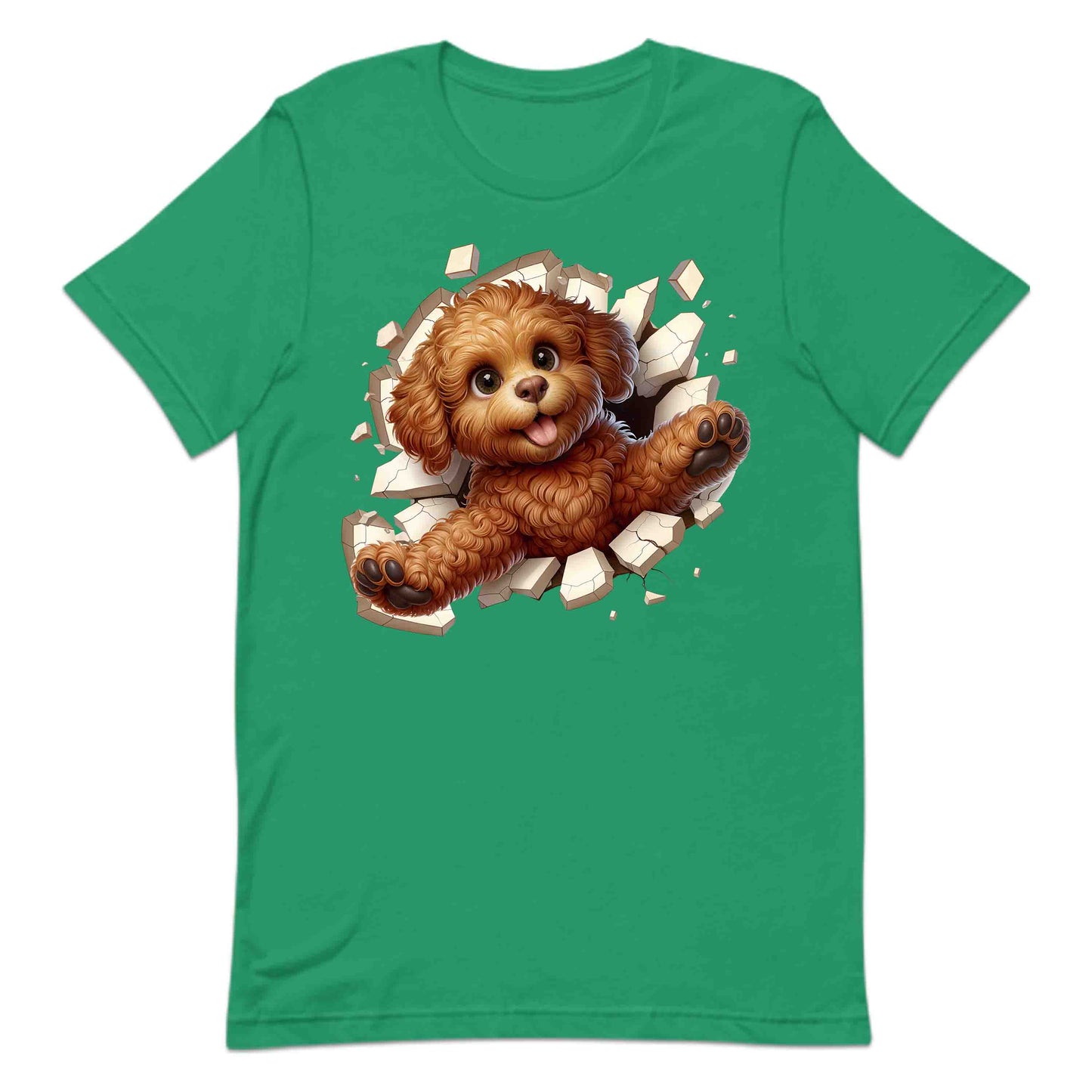 Goldendoodle Breaking Through Wall 3D Realistic Dog | PRODUCT CODE: GLDNOBRKNGWLH