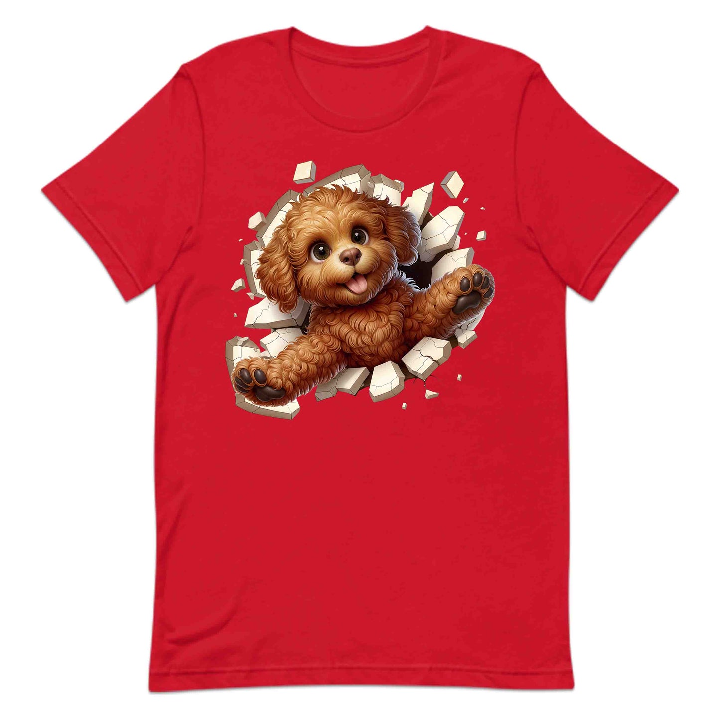 Goldendoodle Breaking Through Wall 3D Realistic Dog | PRODUCT CODE: GLDNOBRKNGWLH
