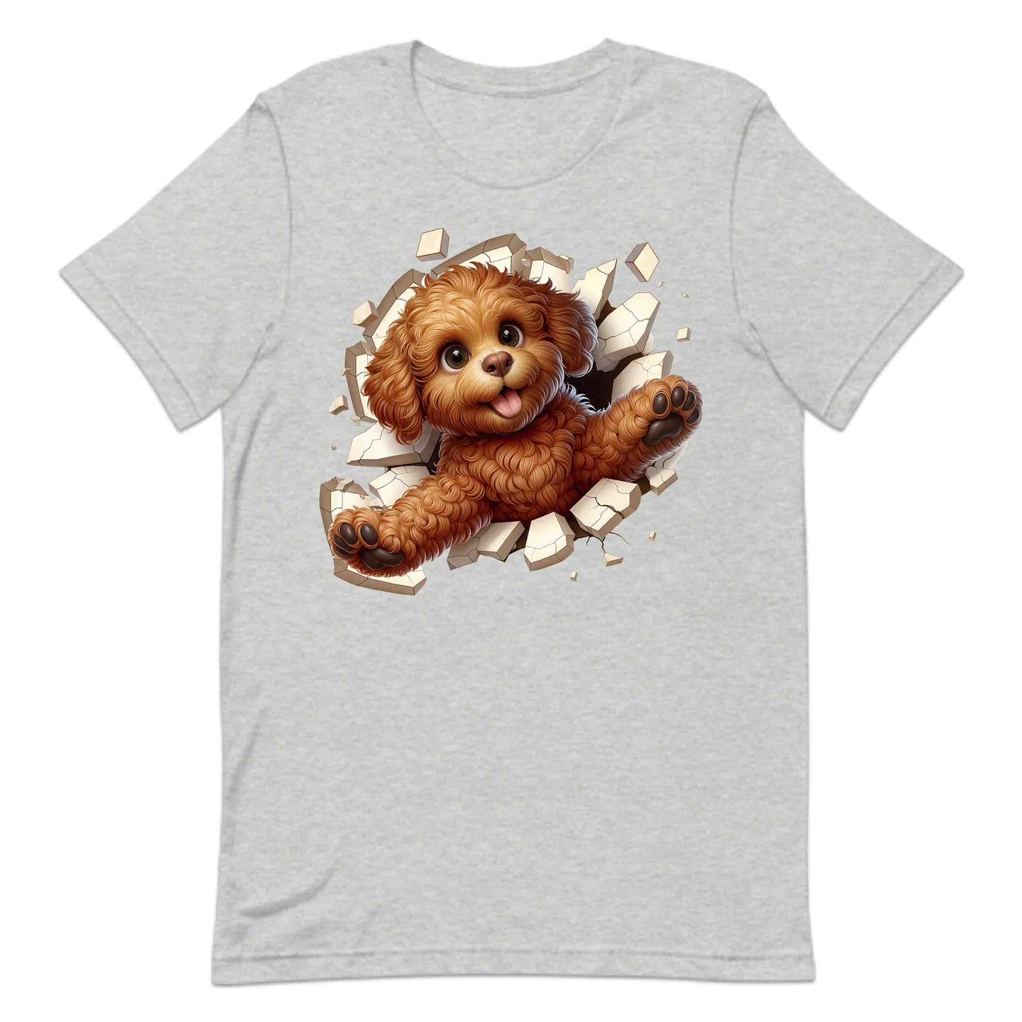 Goldendoodle Breaking Through Wall 3D Realistic Dog | PRODUCT CODE: GLDNOBRKNGWLH