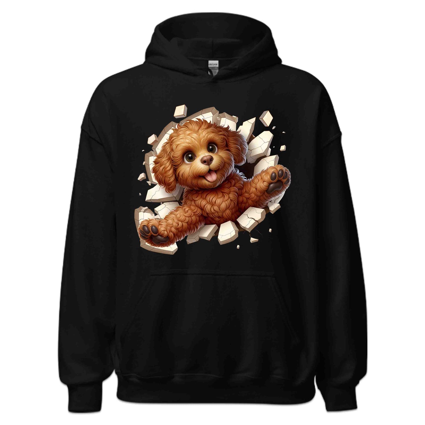 Goldendoodle Breaking Through Wall 3D Realistic Dog | PRODUCT CODE: GLDNOBRKNGWLH