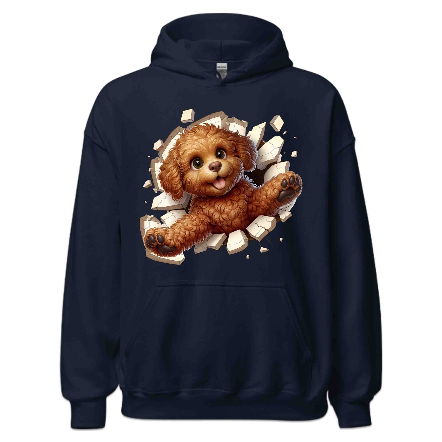 Goldendoodle Breaking Through Wall 3D Realistic Dog | PRODUCT CODE: GLDNOBRKNGWLH