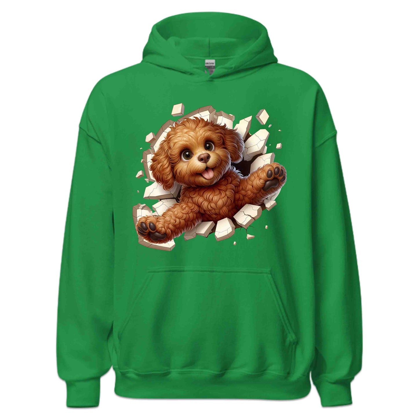 Goldendoodle Breaking Through Wall 3D Realistic Dog | PRODUCT CODE: GLDNOBRKNGWLH