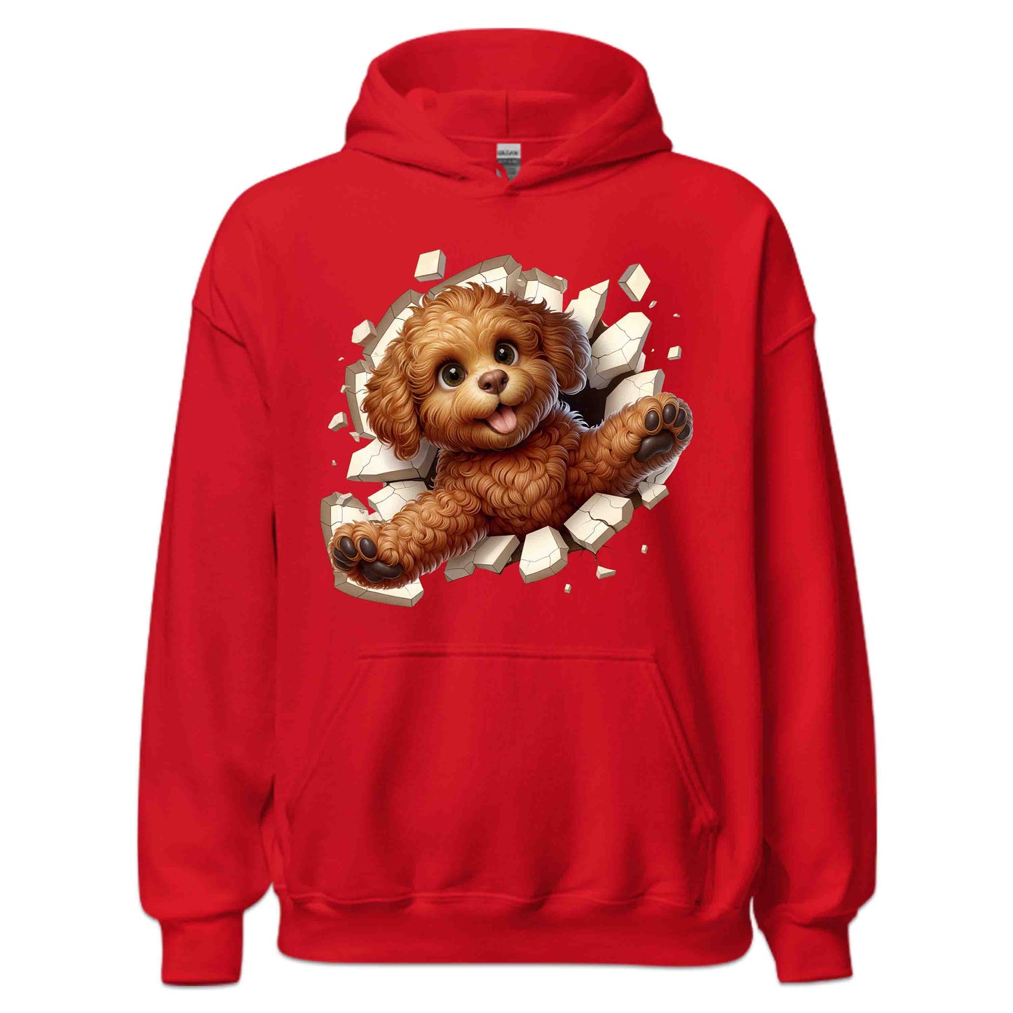 Goldendoodle Breaking Through Wall 3D Realistic Dog | PRODUCT CODE: GLDNOBRKNGWLH