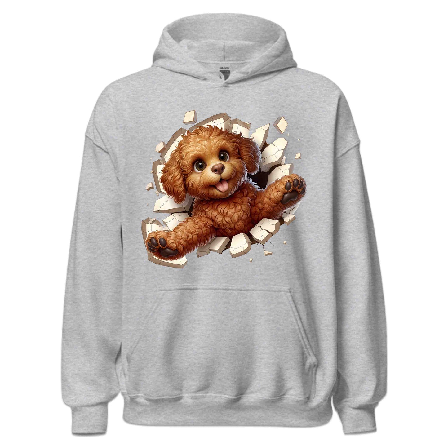 Goldendoodle Breaking Through Wall 3D Realistic Dog | PRODUCT CODE: GLDNOBRKNGWLH