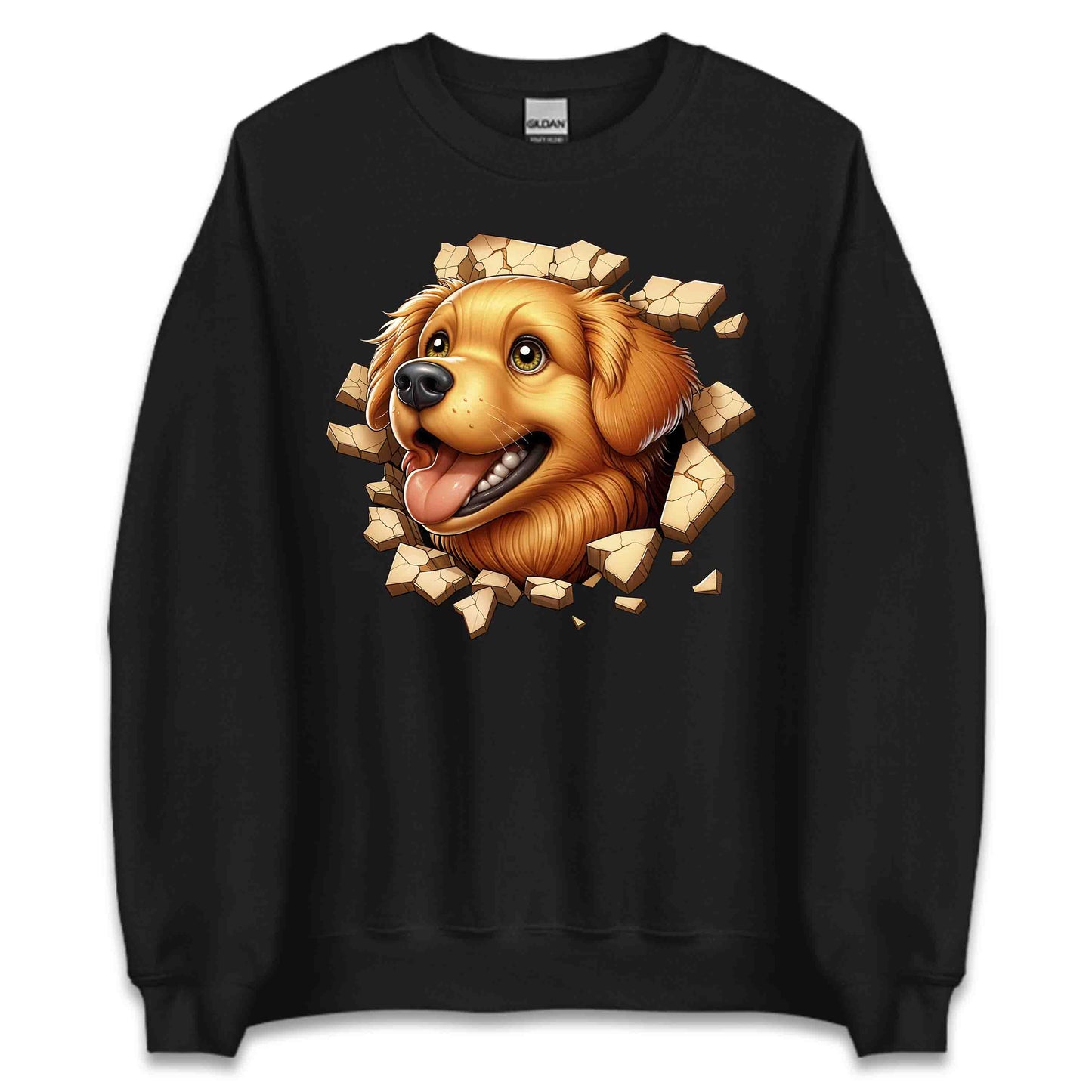Golden Retriever Breaking Through Wall 3D Realistic Dog | PRODUCT CODE: GLDNRTVEBKMNW